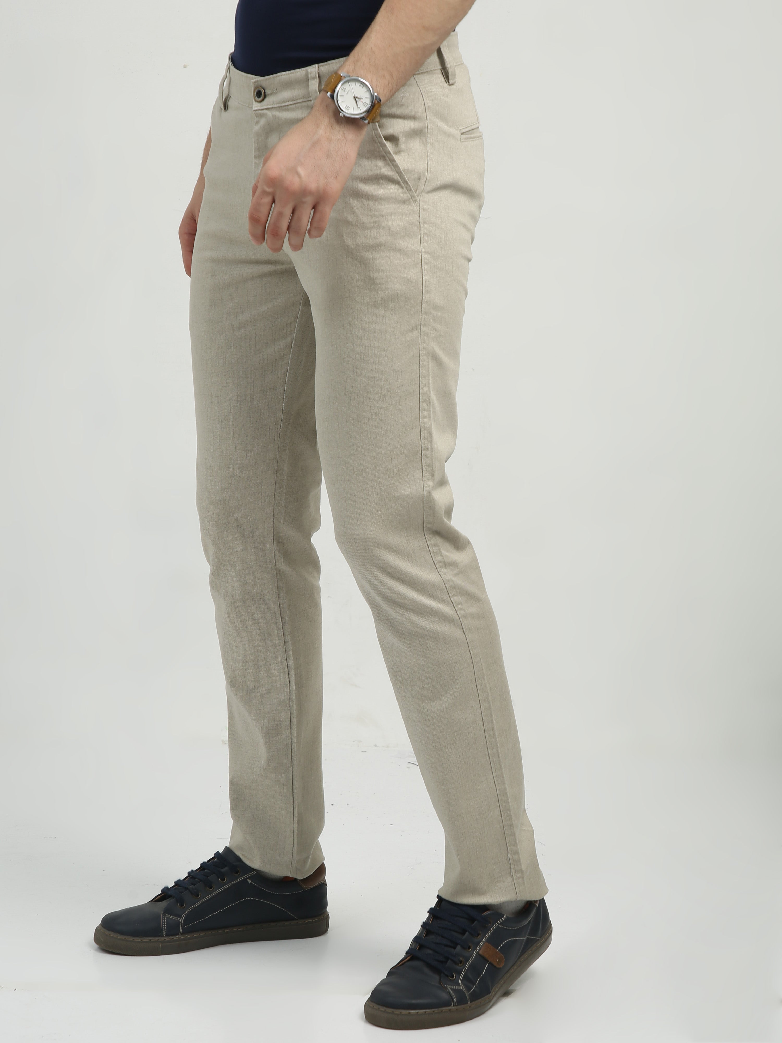 Classic Polo Men's   Chiseled Fit Cotton Trousers | TBO2-30 C-BEG-CF-LY