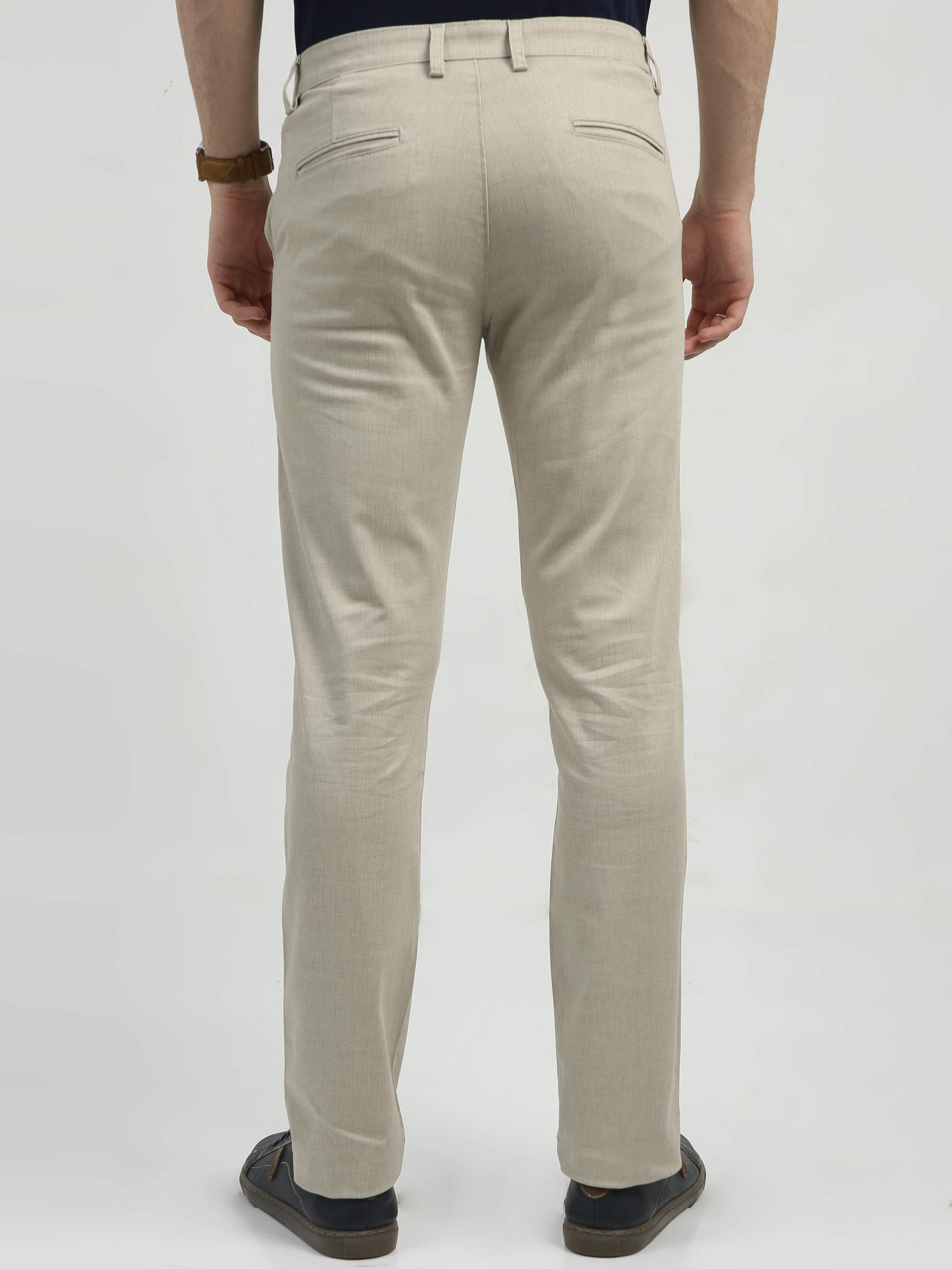 Classic Polo Men's   Chiseled Fit Cotton Trousers | TBO2-30 C-BEG-CF-LY