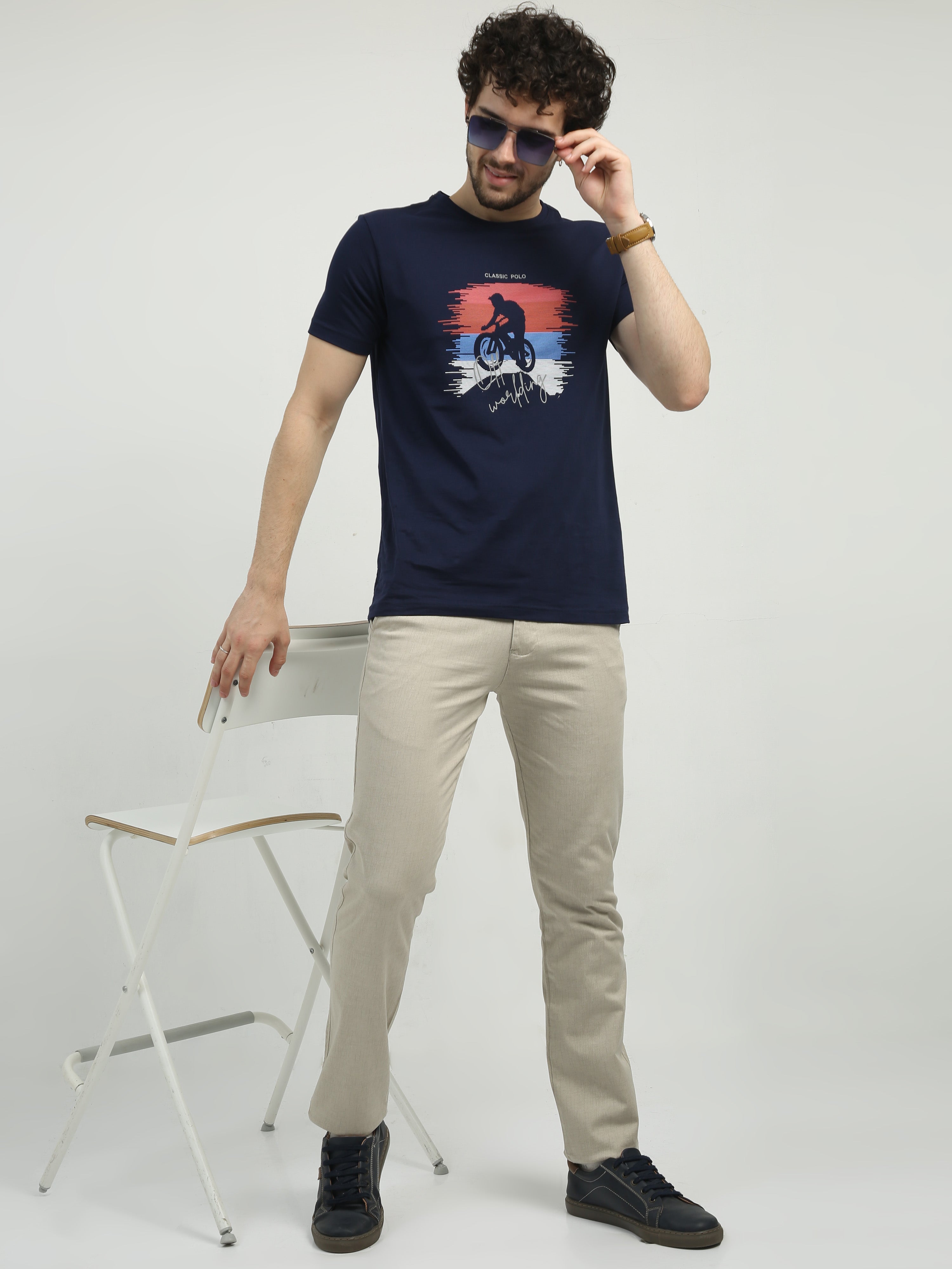 Classic Polo Men's   Chiseled Fit Cotton Trousers | TBO2-30 C-BEG-CF-LY