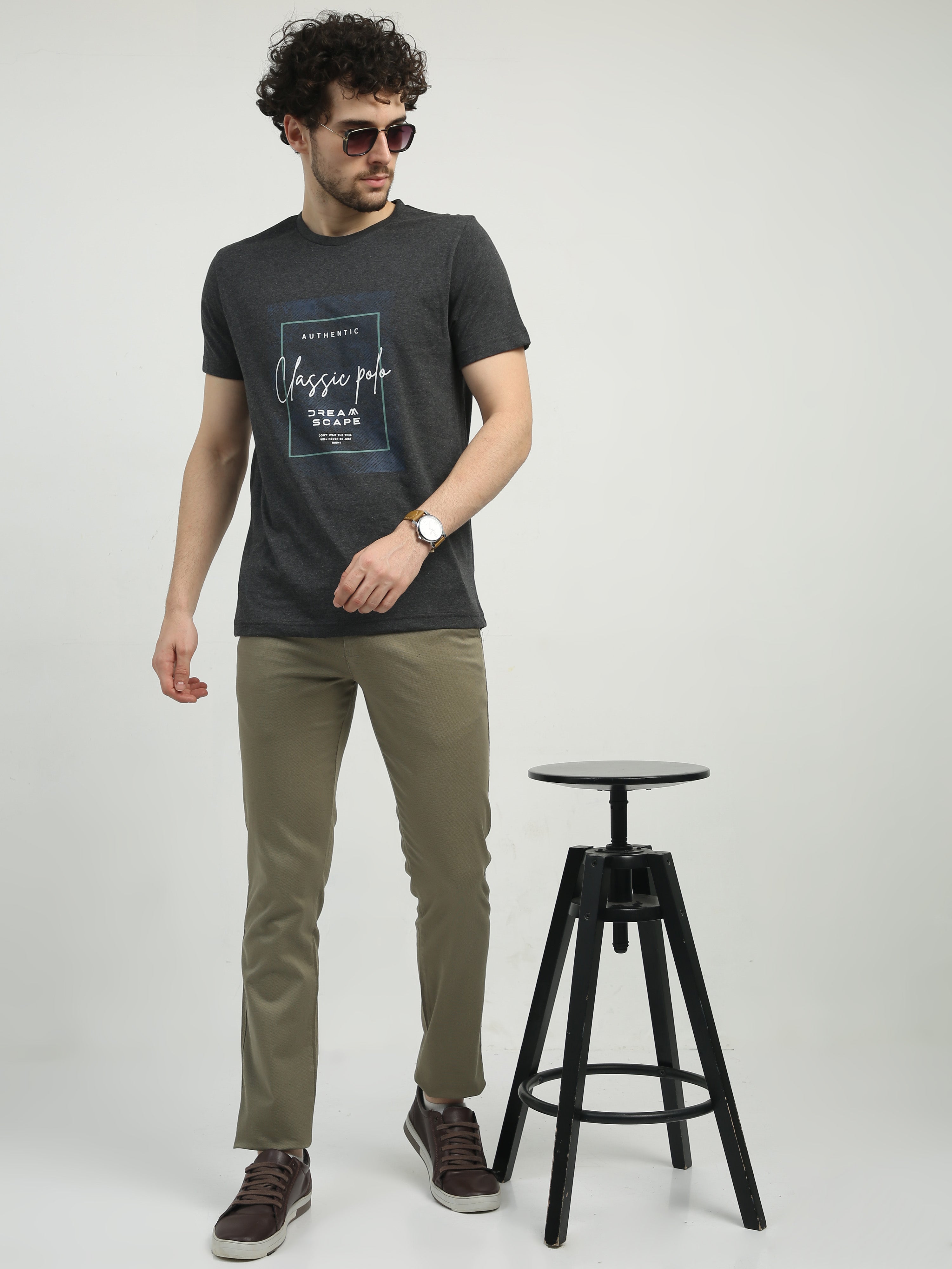 Classic Polo Men's   Chiseled Fit Cotton Trousers | TBO2-29 C-OLV-CF-LY