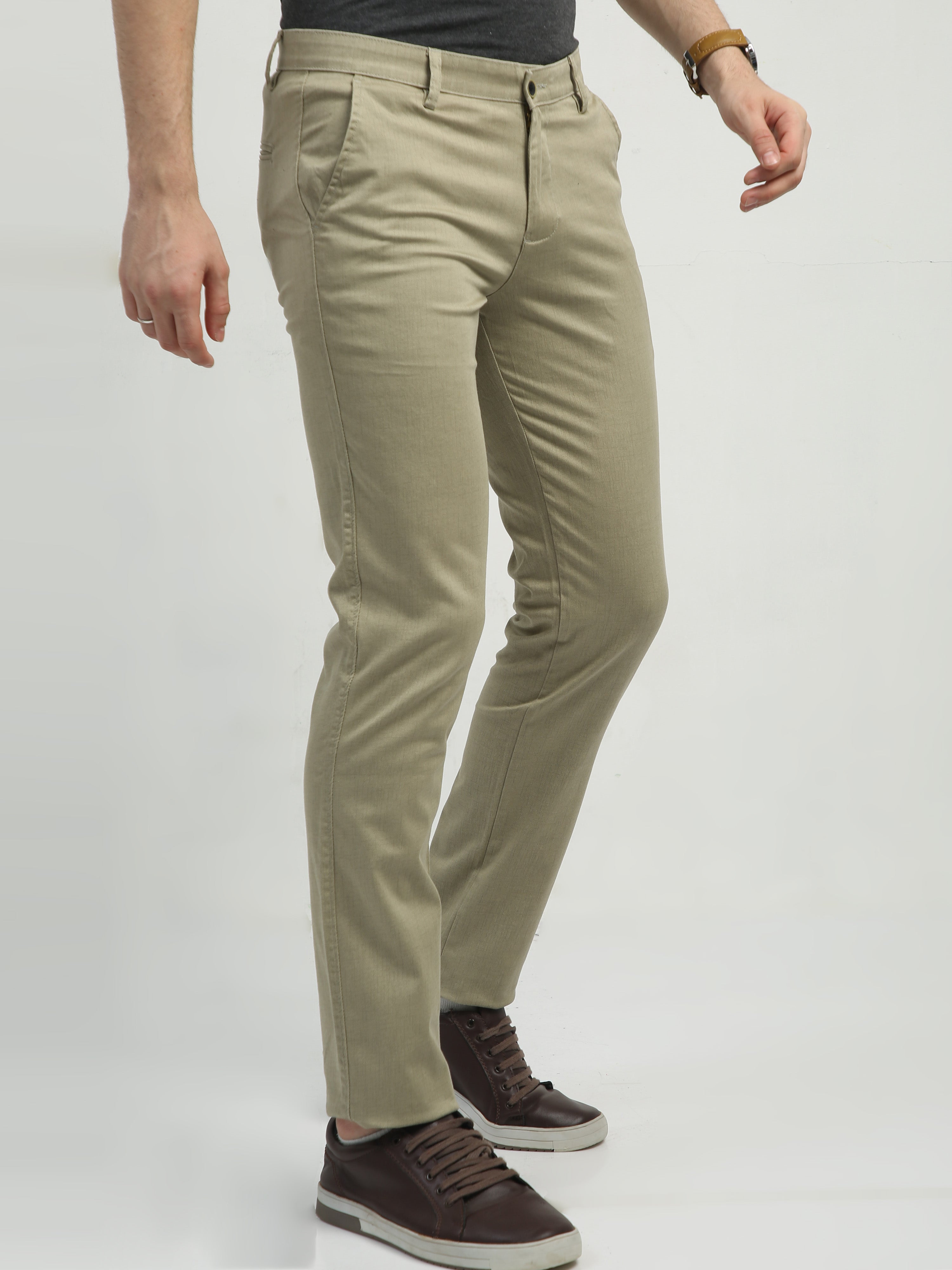 Brick Brown Cotton Men's Formal Trousers in Regular Fit – outtlet.com