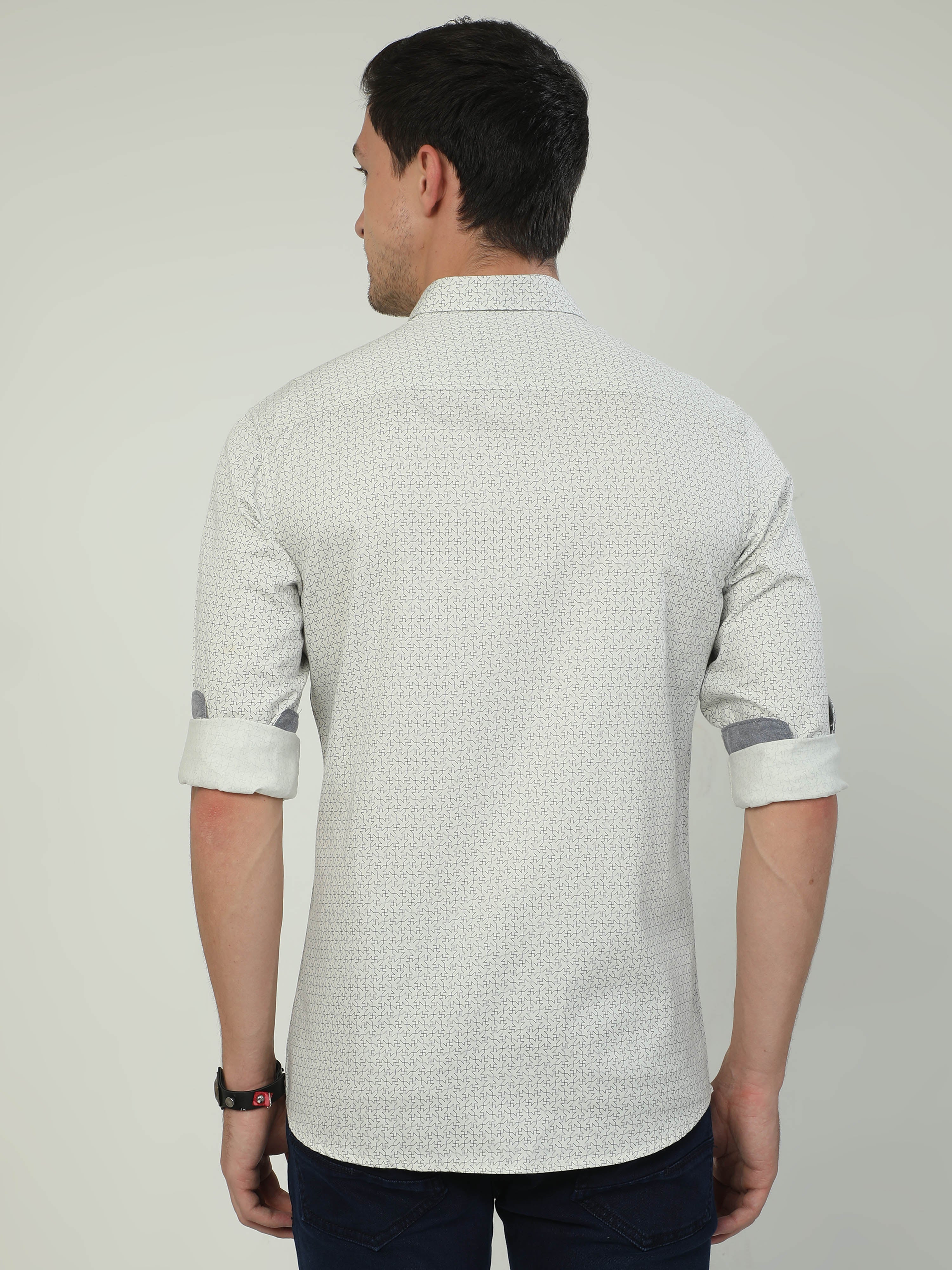 Classic Polo Men's Polo Neck Full Sleeve Slim Fit Cotton Woven Shirt | SO2-06 B-FS-PRT-SF