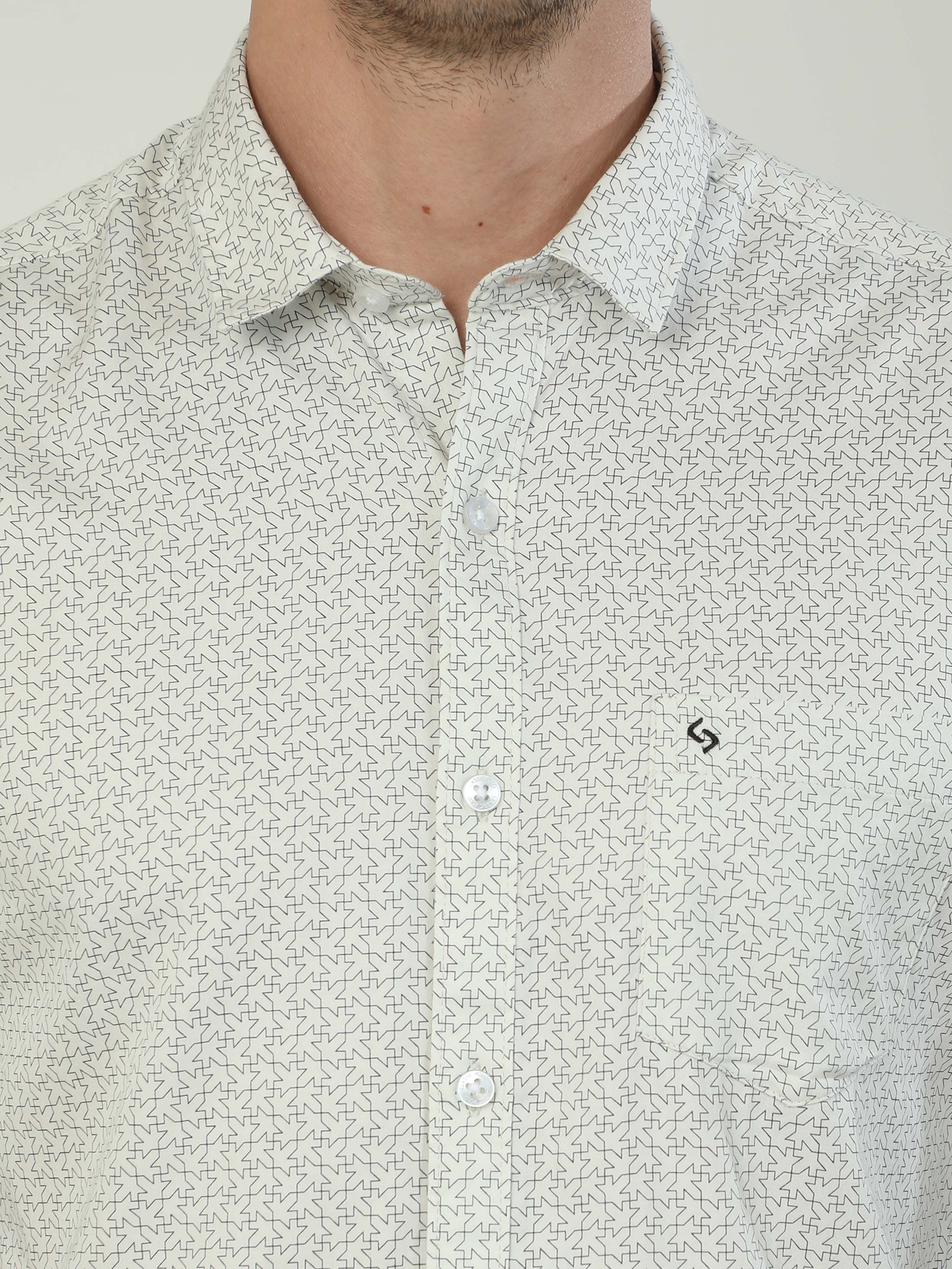 Classic Polo Men's Polo Neck Full Sleeve Slim Fit Cotton Woven Shirt | SO2-06 B-FS-PRT-SF