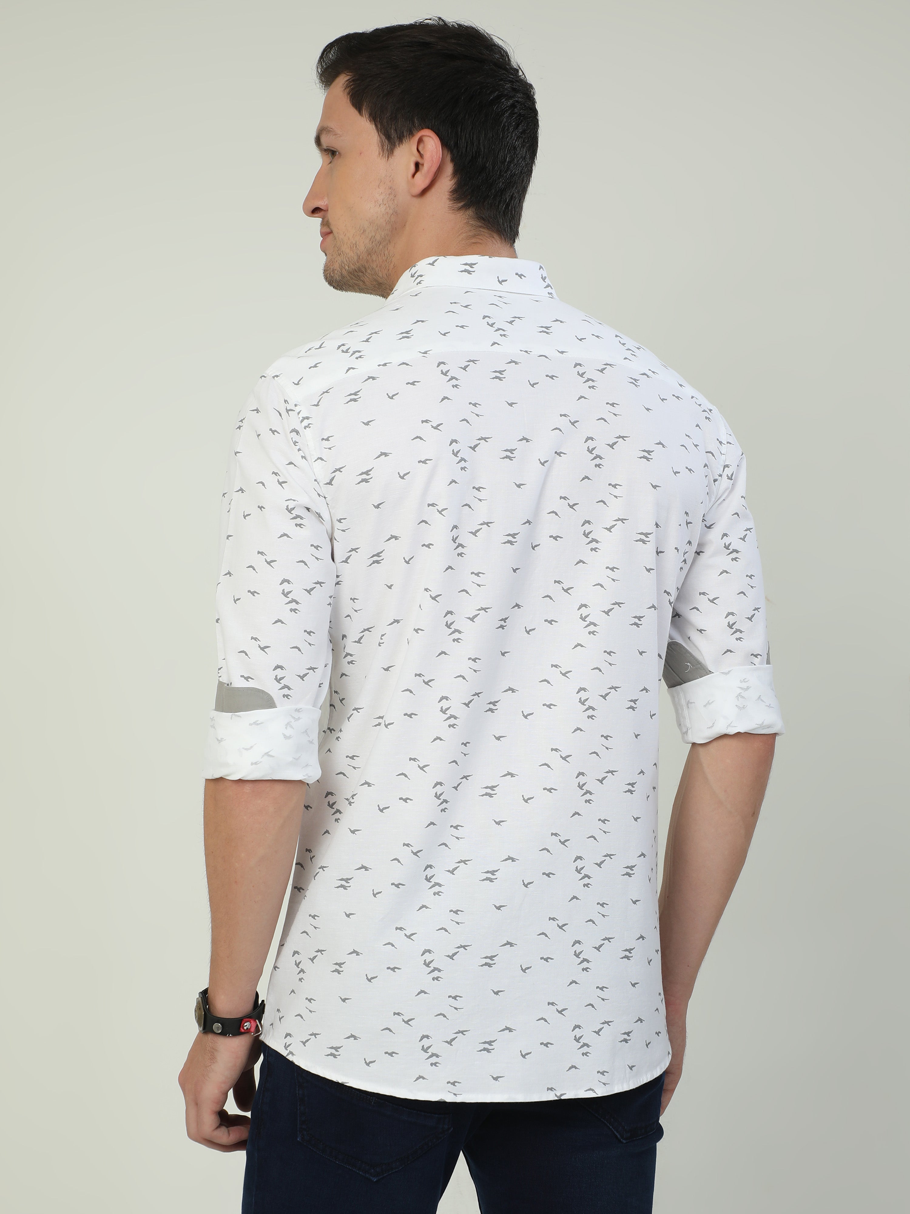 Classic Polo Men's Polo Neck Full Sleeve Slim Fit Cotton Woven Shirt | SO2-46 A-FS-PRT-SF
