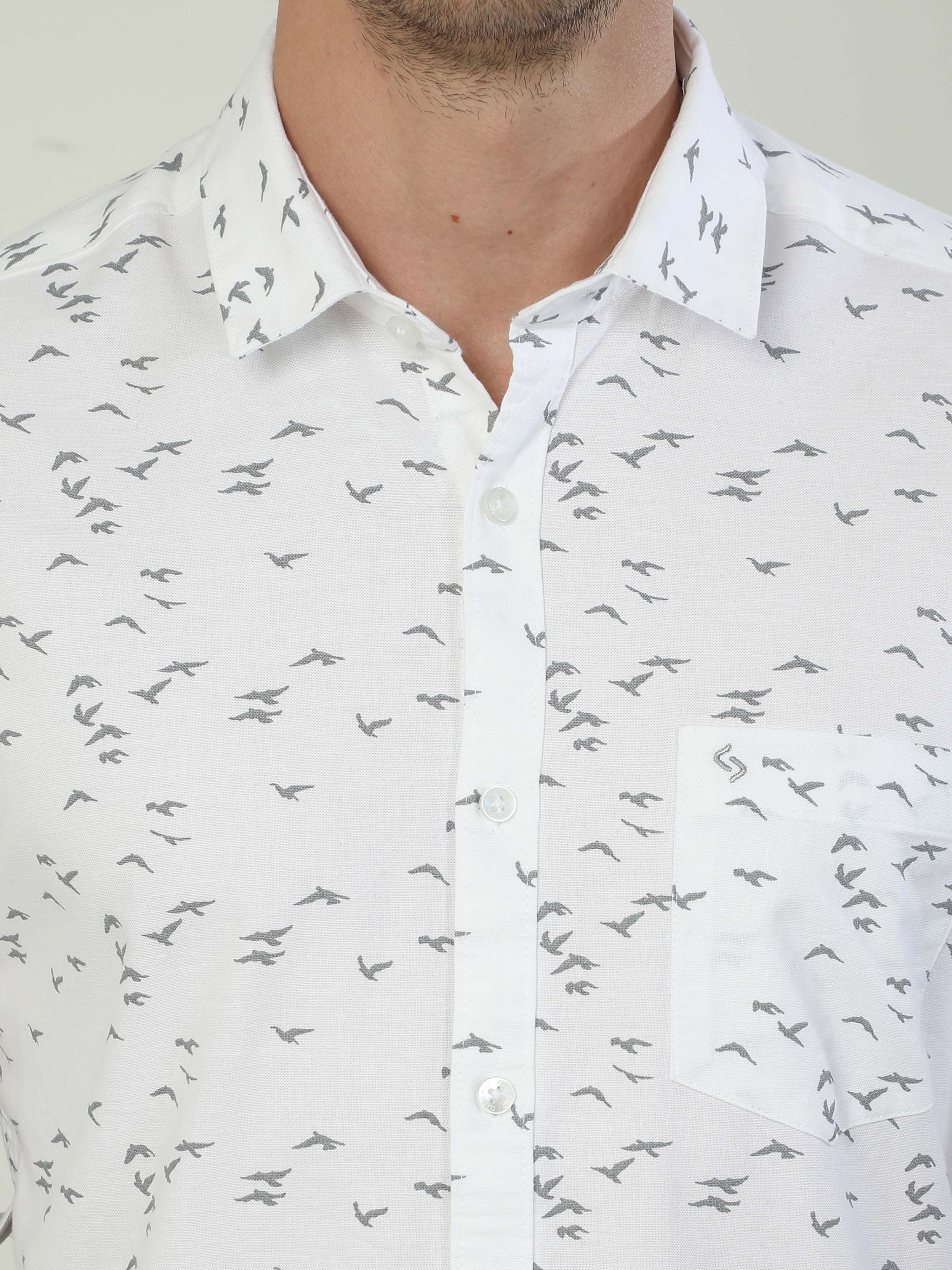 Classic Polo Men's Polo Neck Full Sleeve Slim Fit Cotton Woven Shirt | SO2-46 A-FS-PRT-SF