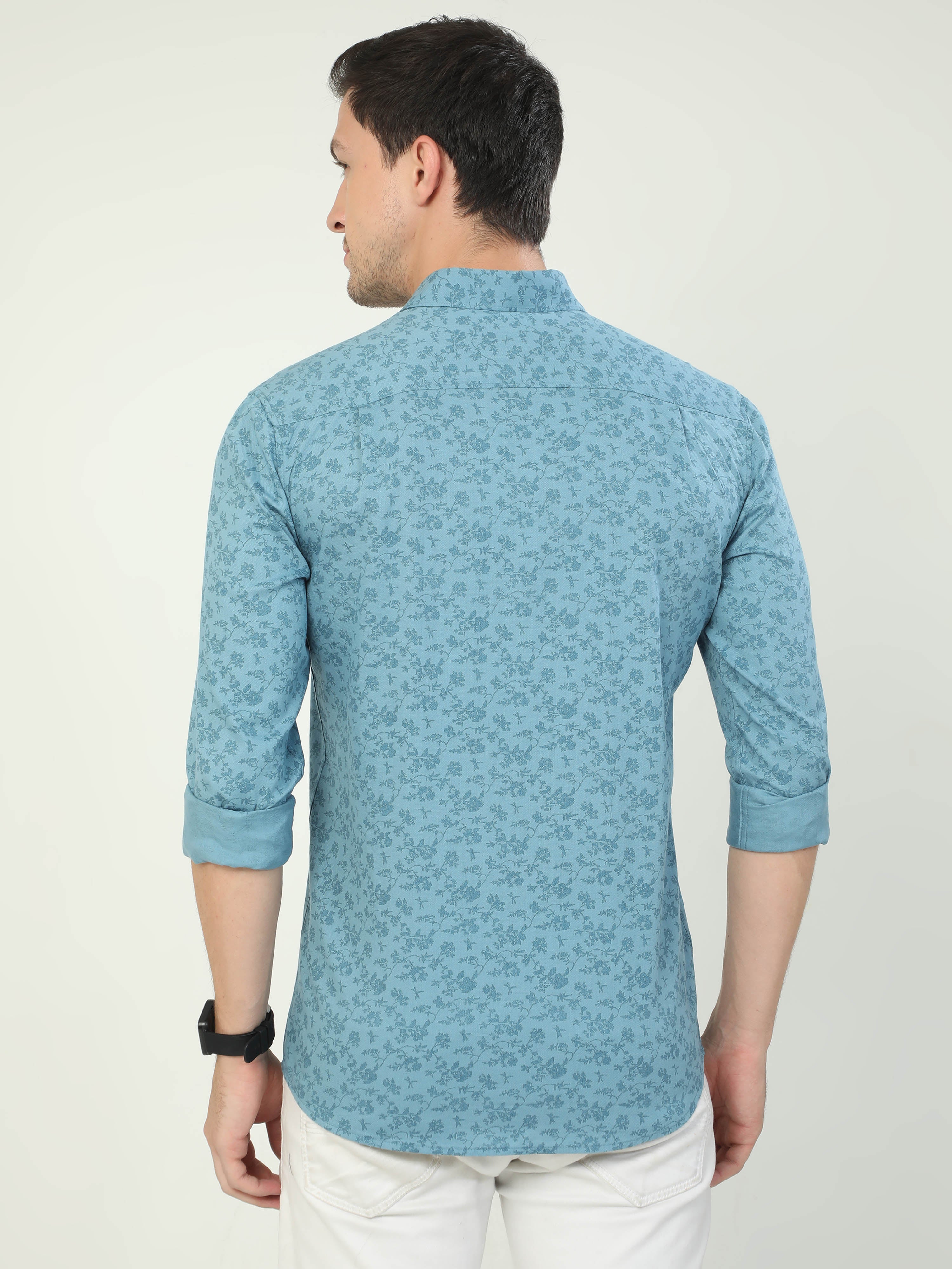 Classic Polo Men's Polo Neck Full Sleeve Slim Fit Cotton Woven Shirt | SO2-43 D-FS-PRT-SF