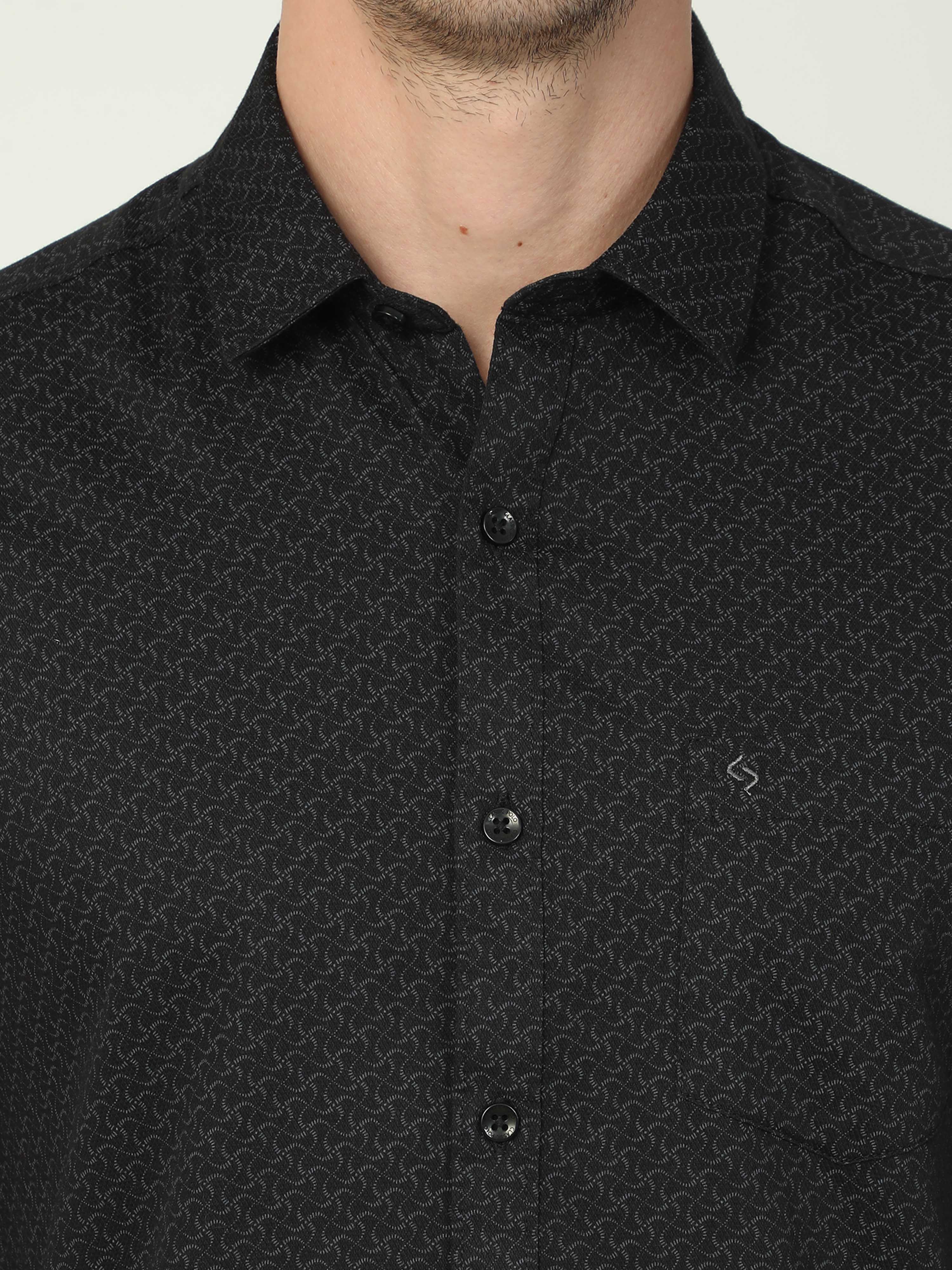 Classic Polo Men's Polo Neck Full Sleeve Slim Fit Cotton Woven Shirt | SO2-129 B-FS-PRT-SF