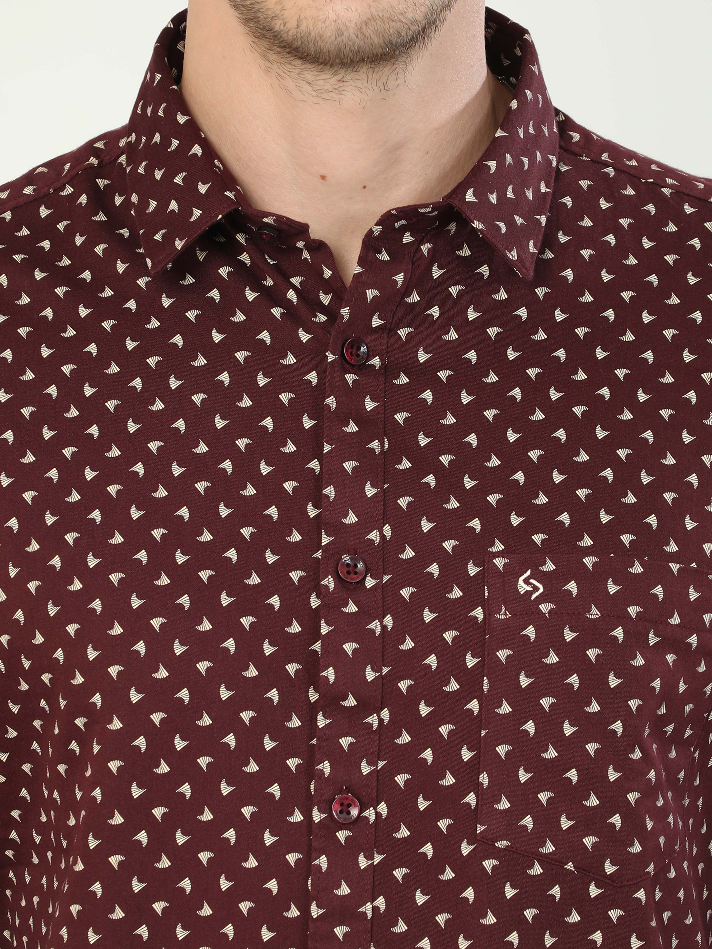 Classic Polo Men's Polo Neck Full Sleeve Slim Fit Cotton Woven Shirt | SO2-44 A-FS-PRT-SF