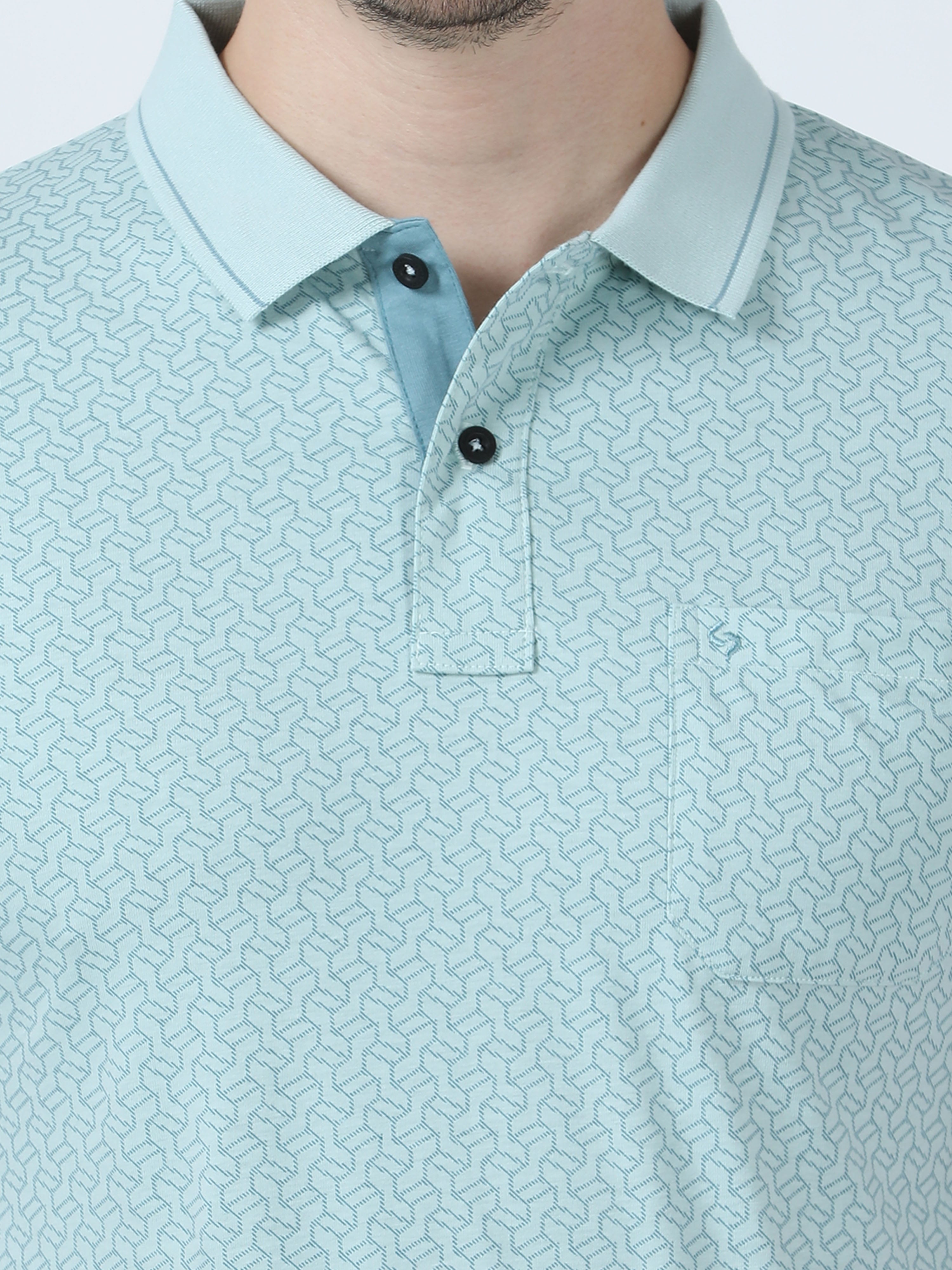 Classic Polo Men's Printed Green Cotton Half Sleeve T-Shirt | BELLO - 260 B SF P
