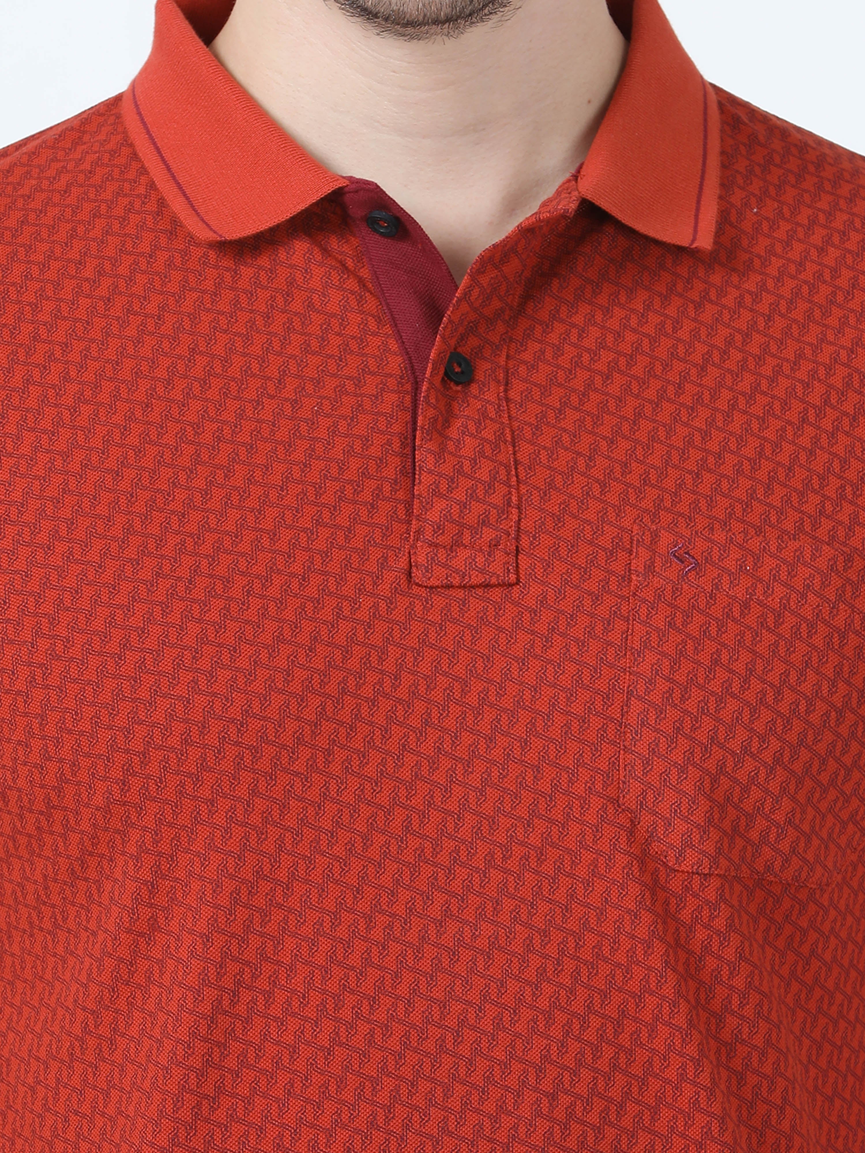 Classic Polo Men's Printed Red Cotton Half Sleeve T-Shirt | BEAU - 243 A SF P