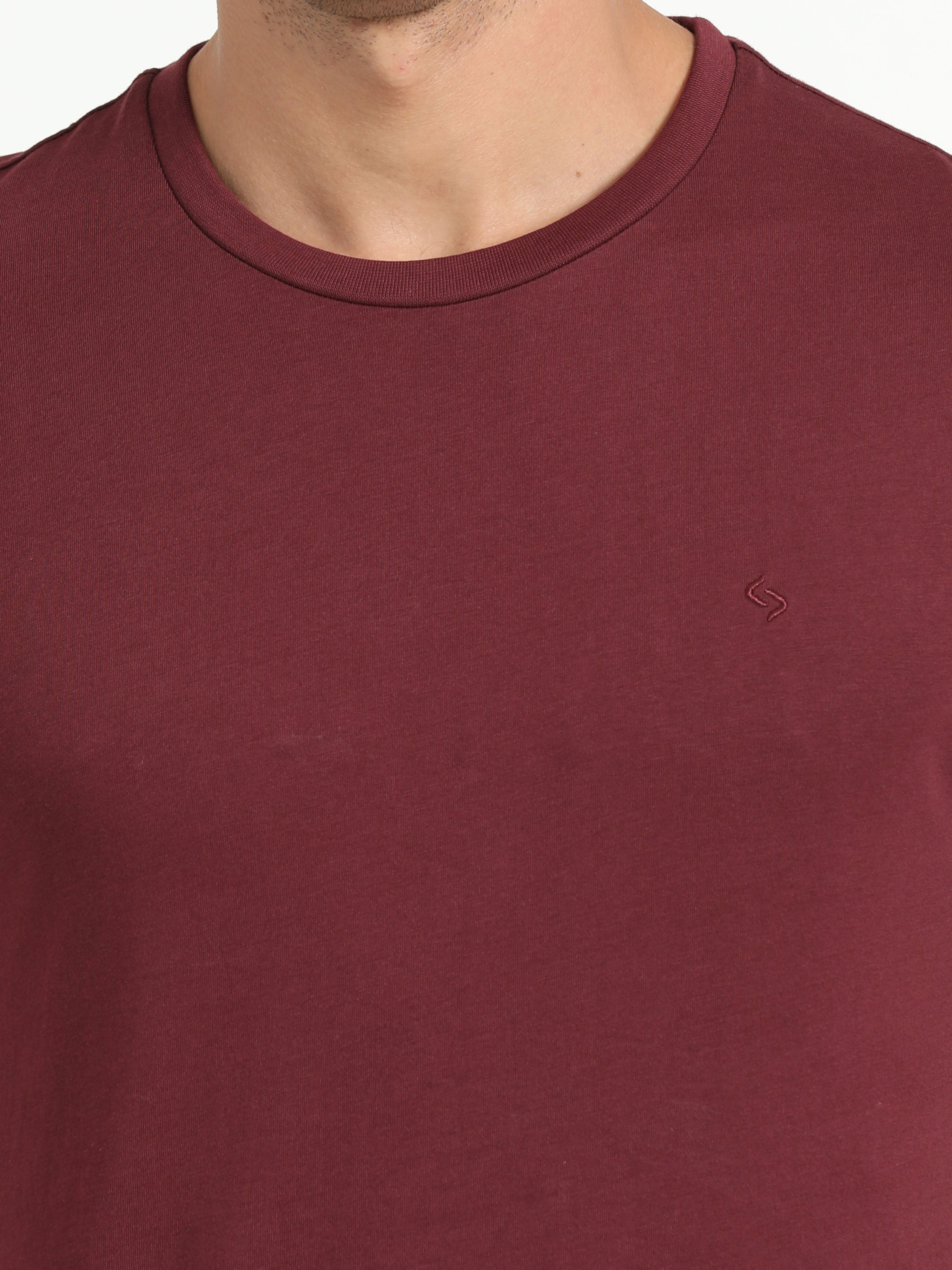 Classic Polo Men's Solid Maroon Cotton Half Sleeve T-Shirt | TOY-ARDOR SYRAH SF C
