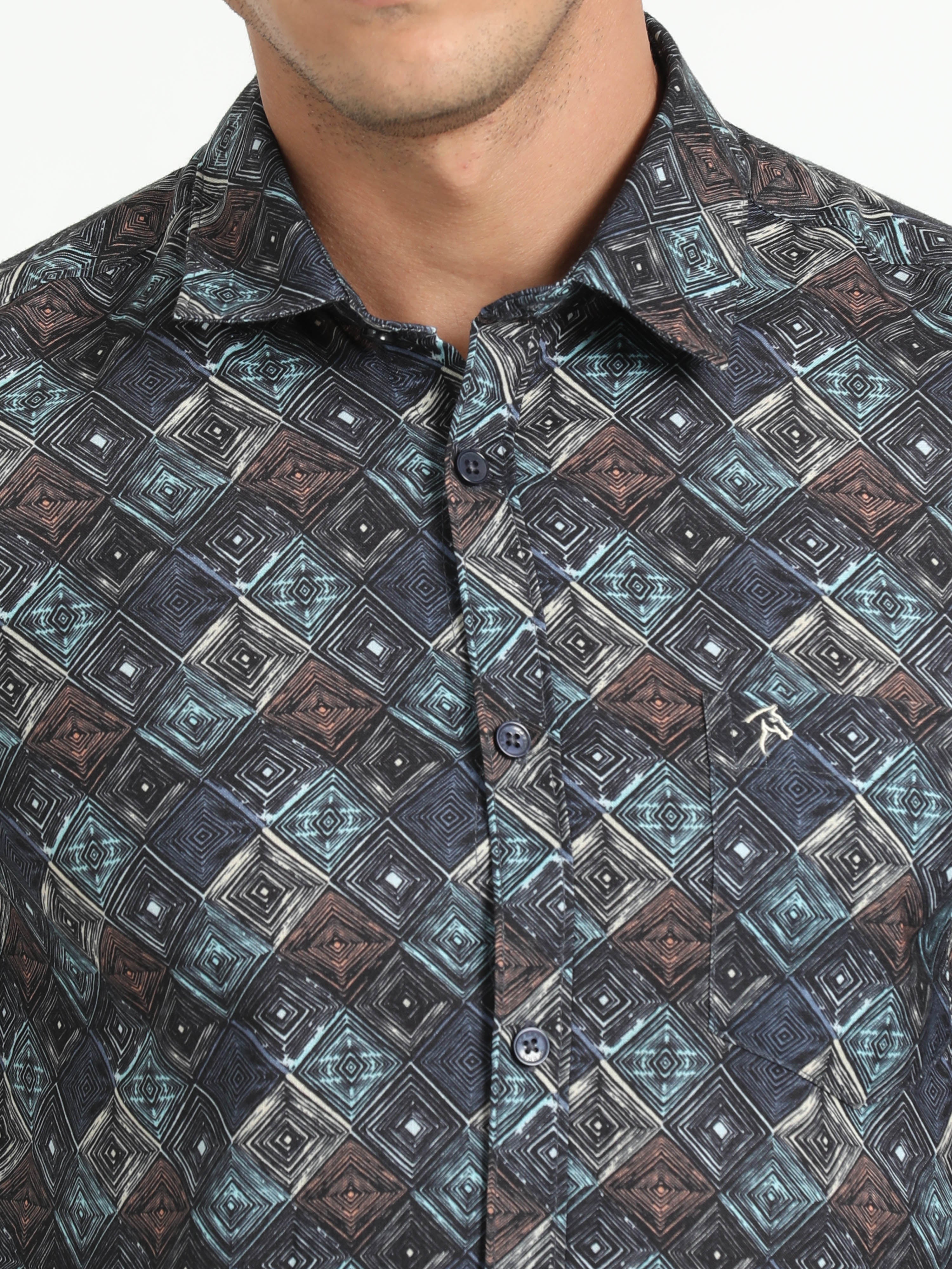 Cp Bro Men's Printed Multi Cotton Full Sleeve Woven Shirt | SBO2-94 A-FS-PRT-BSL