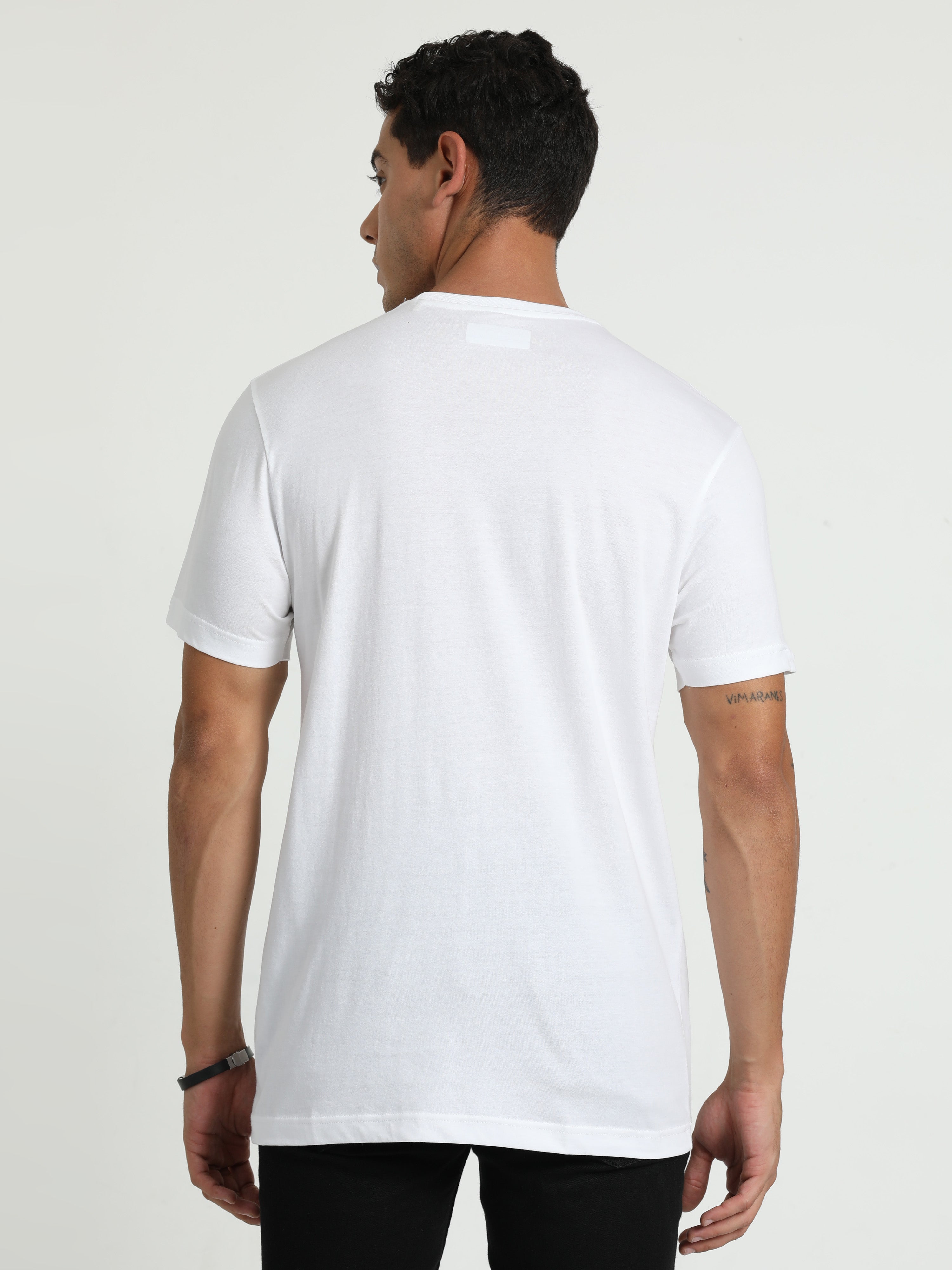 Classic Polo Men's Solid White Cotton Half Sleeve T-Shirt | TOY-ARDOR WHITE SF C