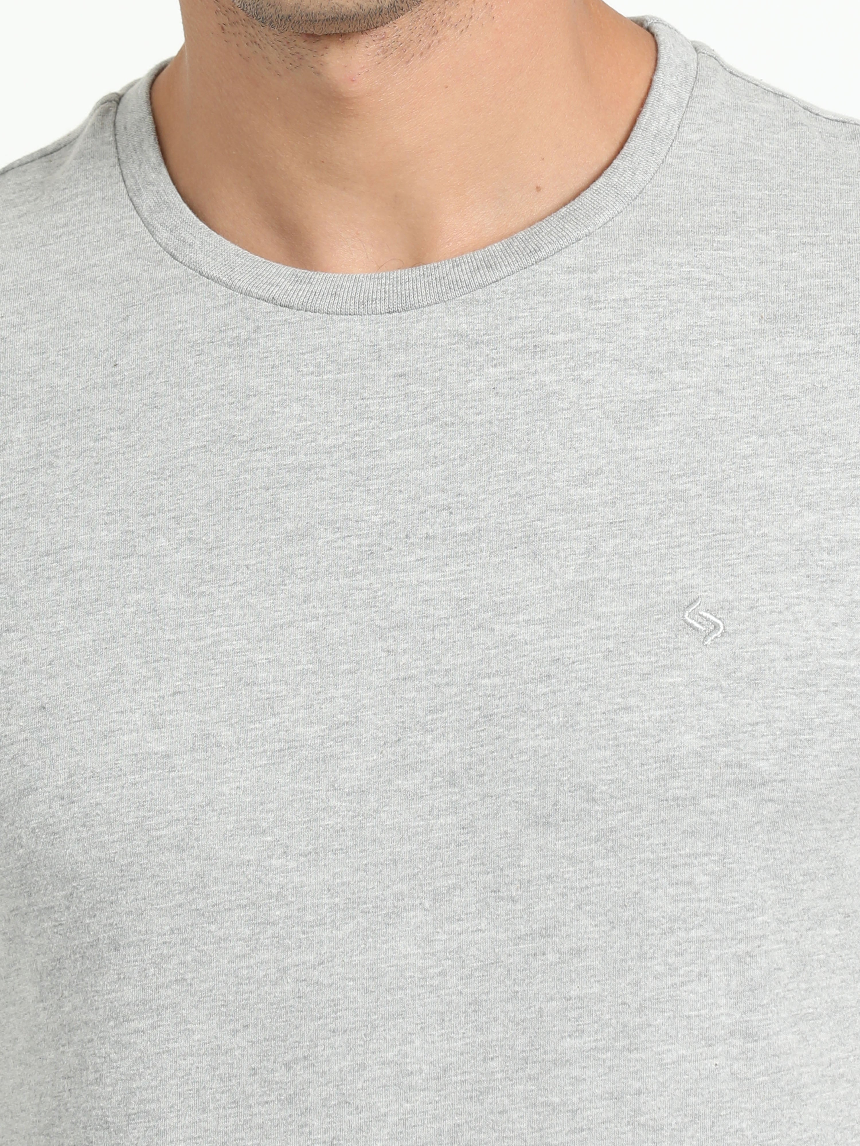 Classic Polo Men's Solid Lt.Grey Cotton Half Sleeve T-Shirt | TOY-ARDOR LT.GREY SF C