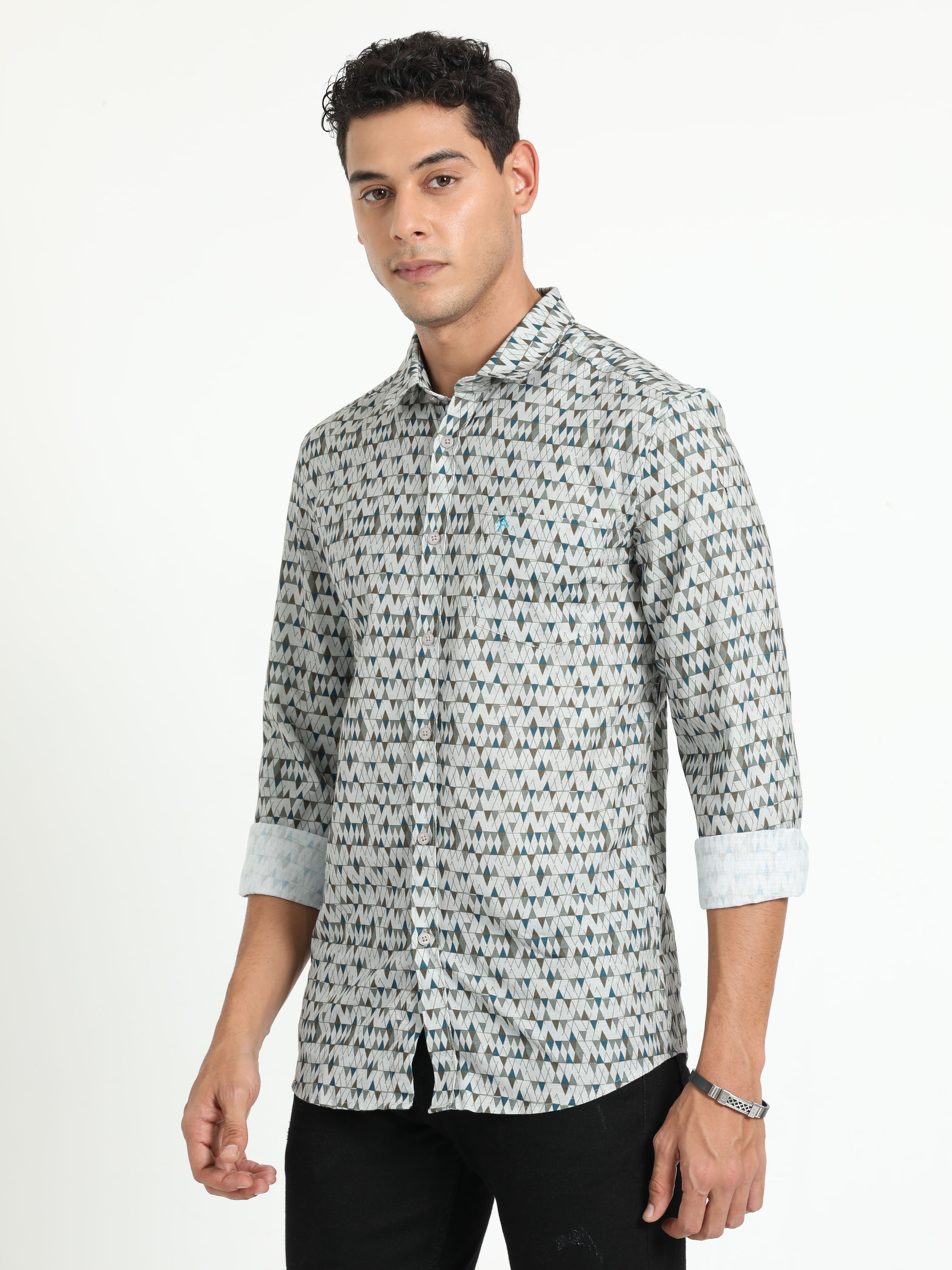 Cp Bro Men's Printed Multi Cotton Full Sleeve Woven Shirt | SBO2-91 B-FS-PRT-BSL