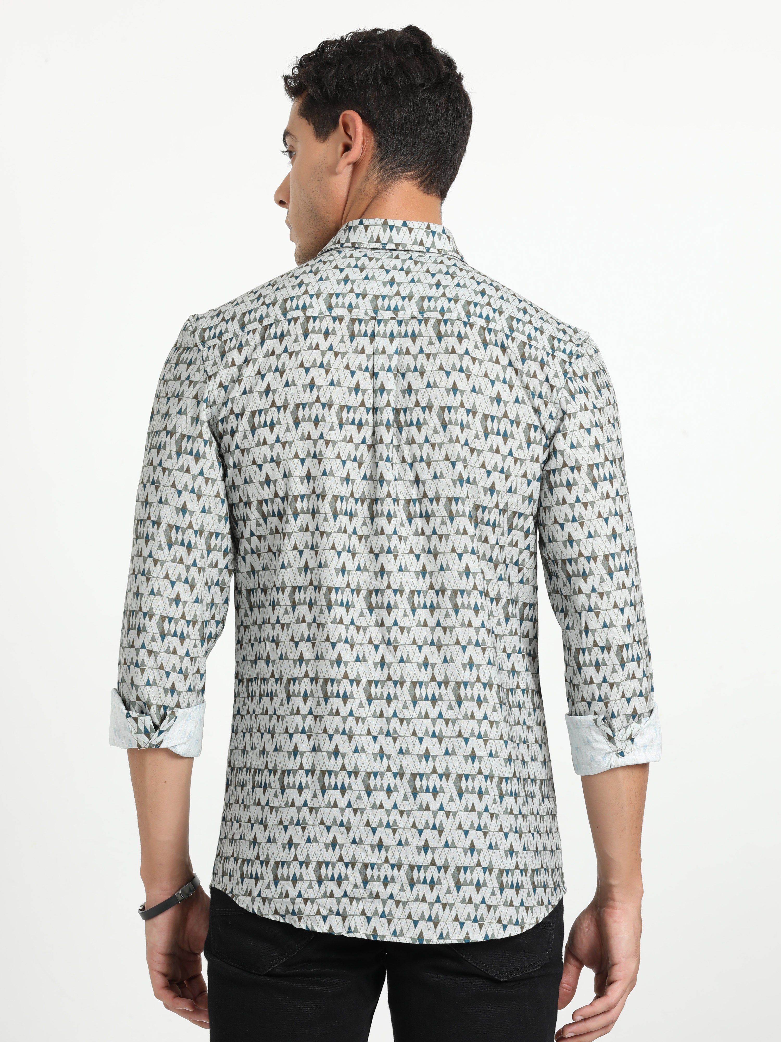 Cp Bro Men's Printed Multi Cotton Full Sleeve Woven Shirt | SBO2-91 B-FS-PRT-BSL
