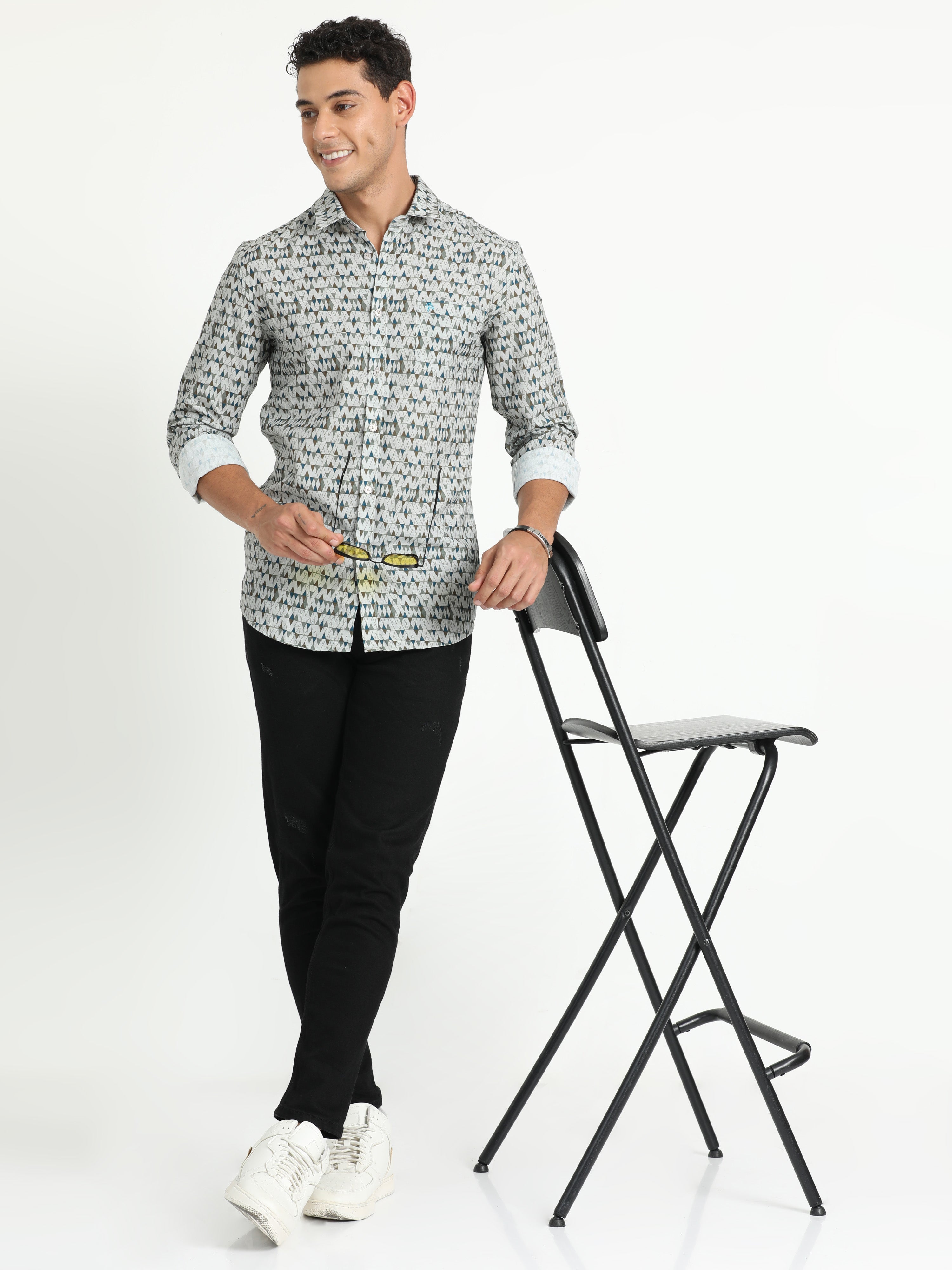 Cp Bro Men's Printed Multi Cotton Full Sleeve Woven Shirt | SBO2-91 B-FS-PRT-BSL