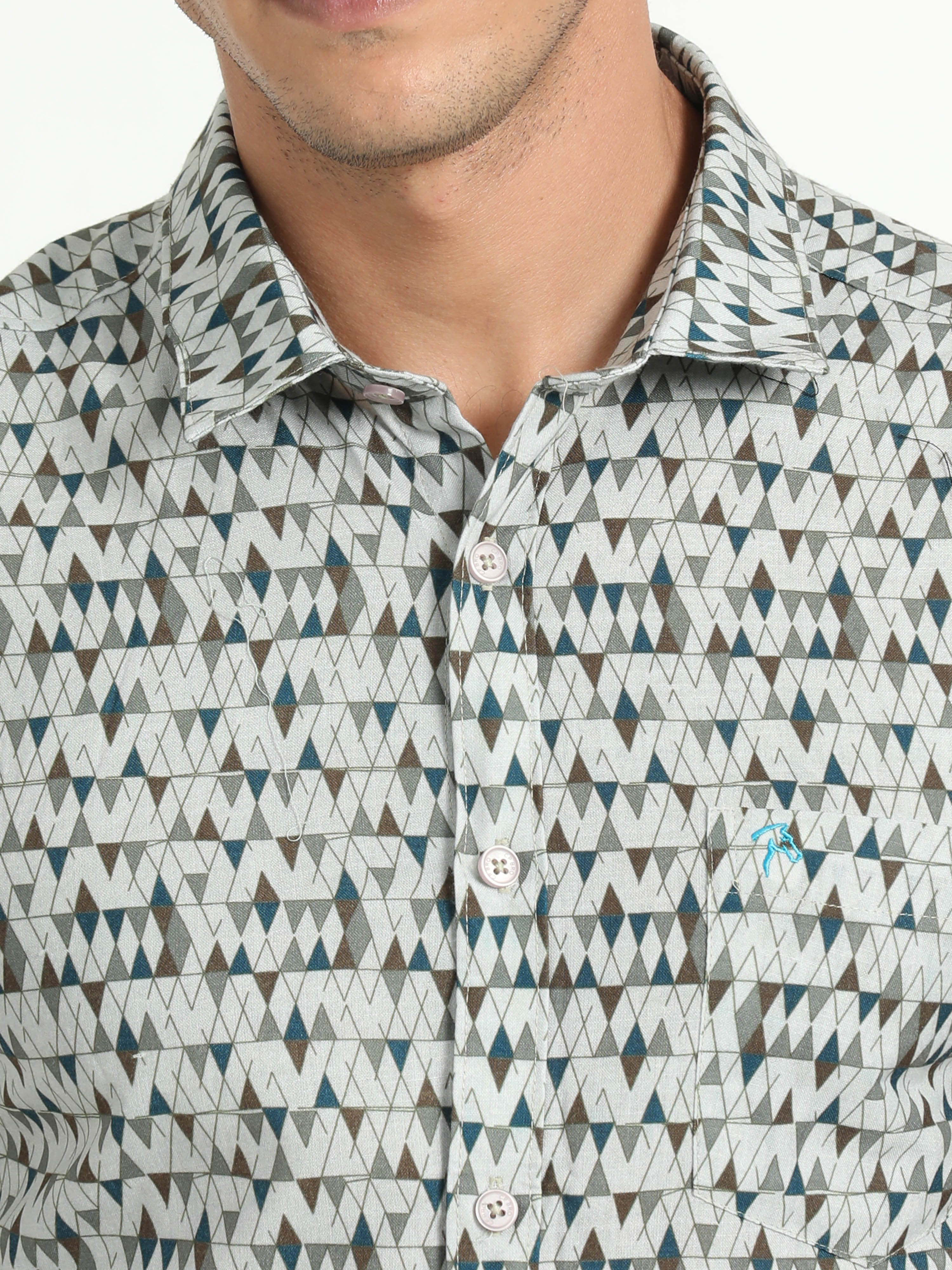 Cp Bro Men's Printed Multi Cotton Half Sleeve Woven Shirt | SBO2-91 B-HS-PRT-BSL