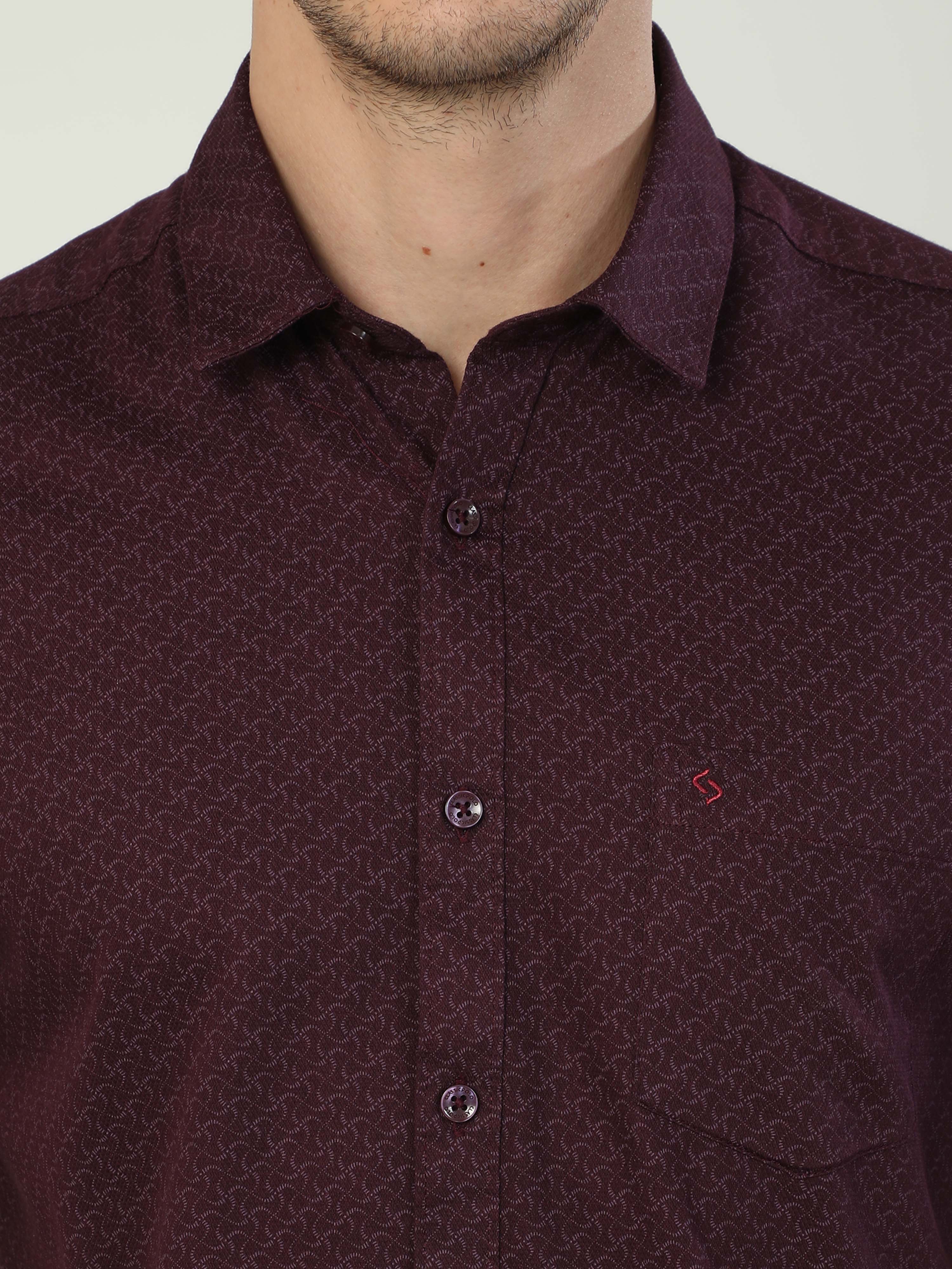 Classic Polo Men's Polo Neck Half Sleeve Slim Fit Cotton Woven Shirt | SO2-129 D-HS-PRT-SF