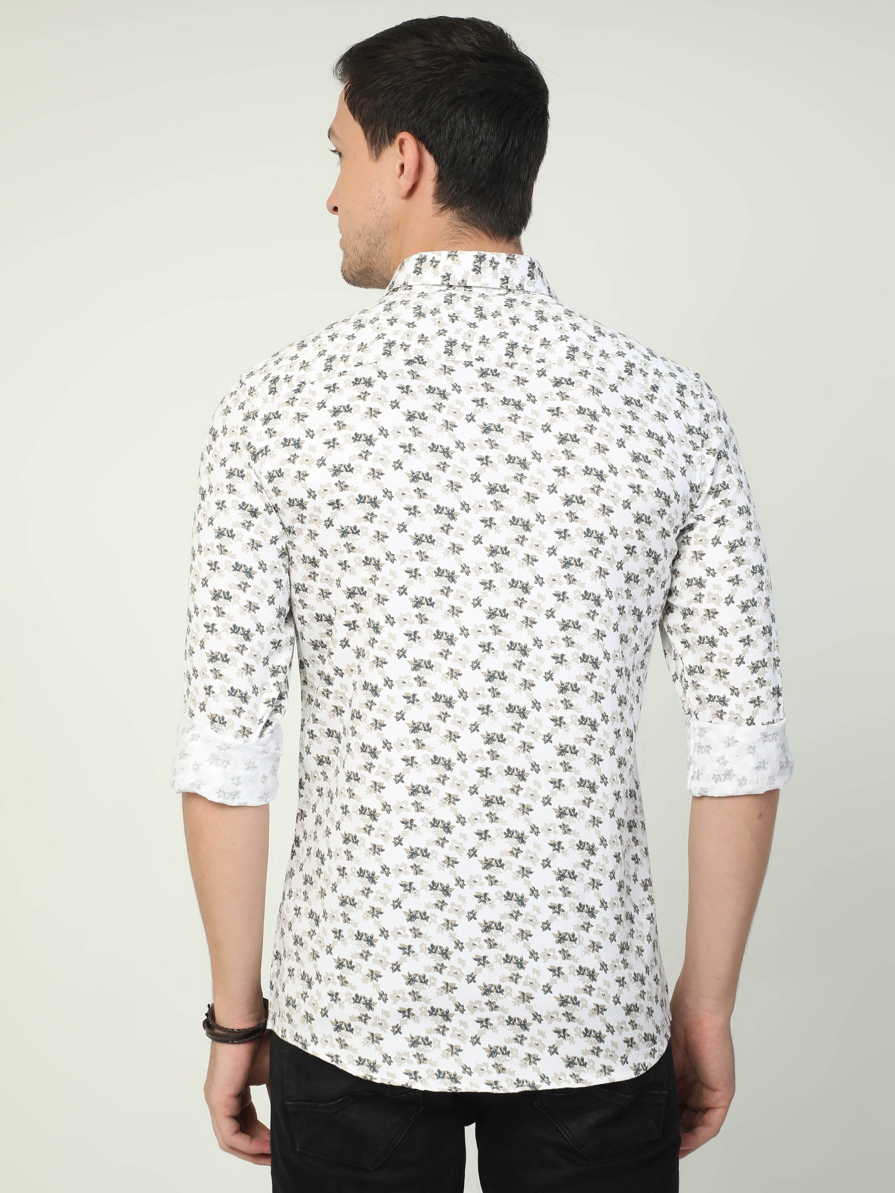 Classic Polo Men's Polo Neck Full Sleeve Slim Fit Cotton Woven Shirt | SBO2-24 A-FS-PRT-BSL