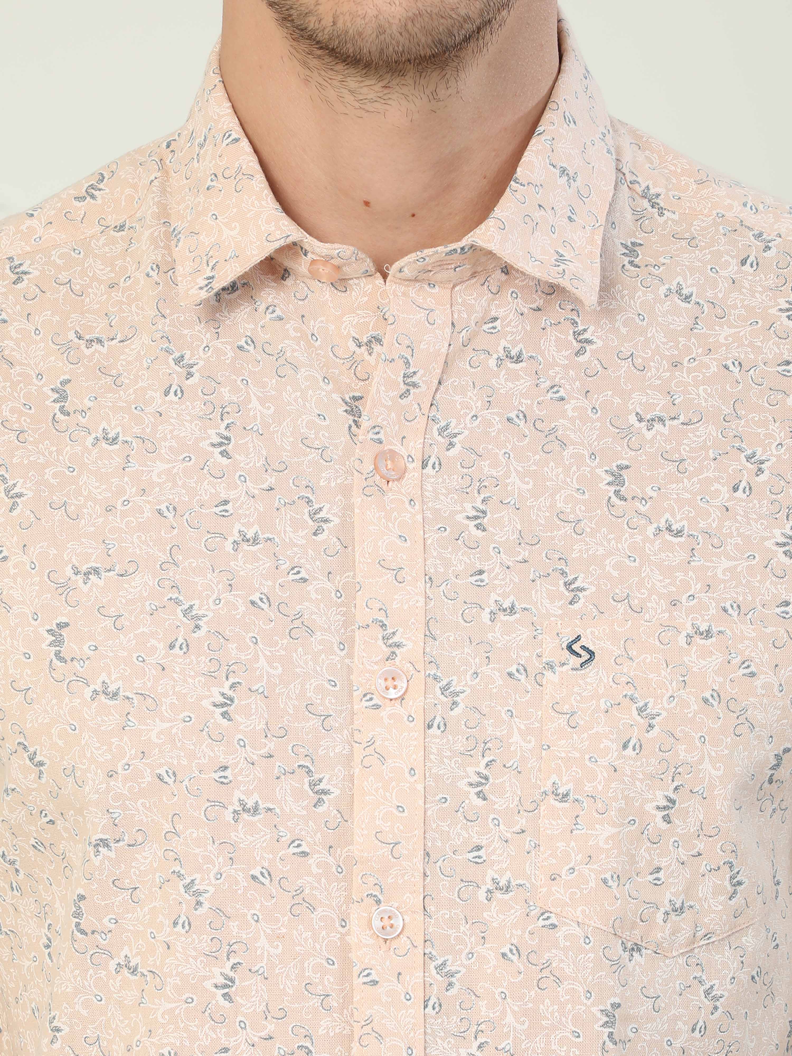 Classic Polo Men's Polo Neck Full Sleeve Slim Fit Cotton Woven Shirt | SO2-42 B-FS-PRT-SF