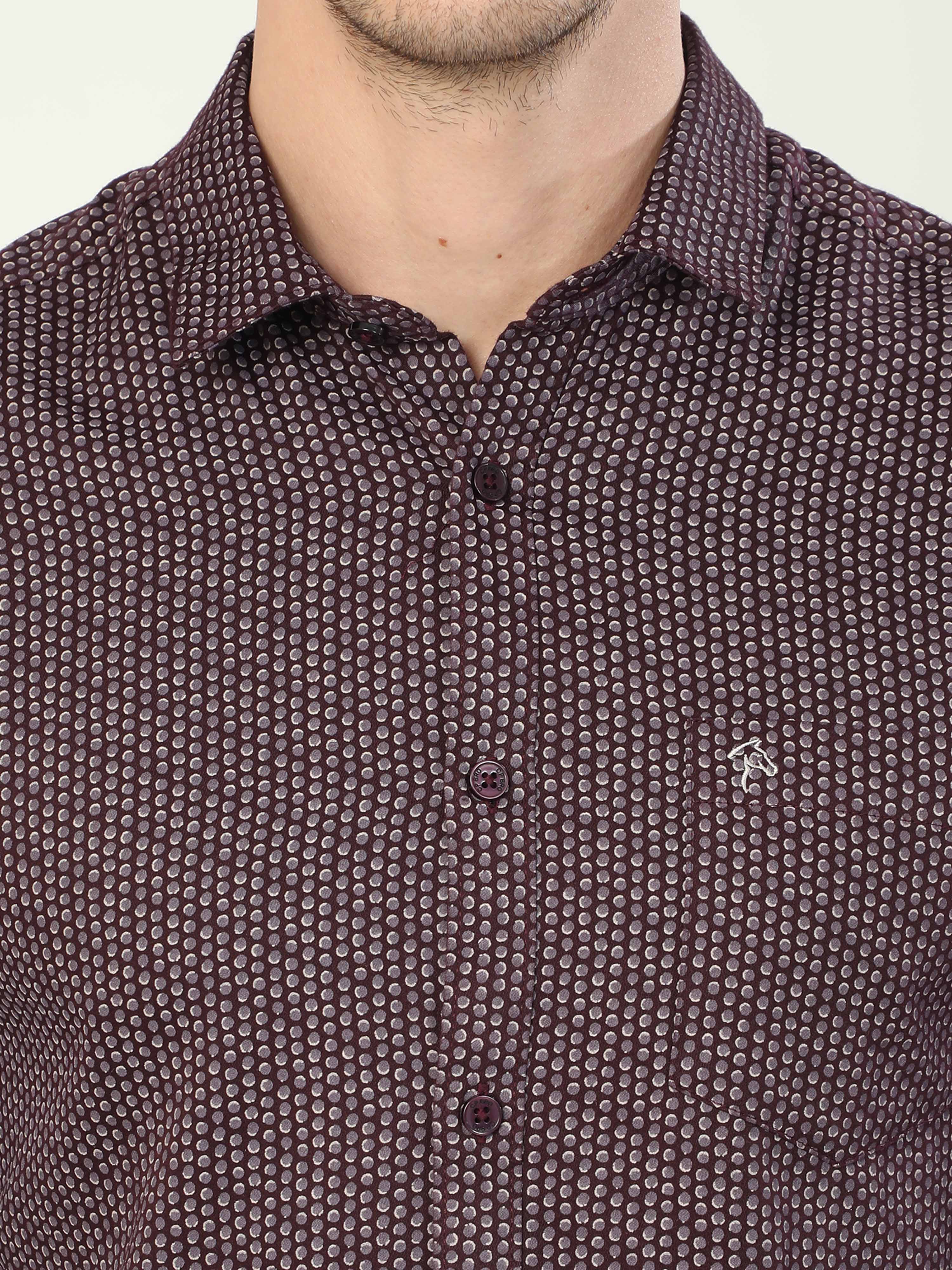 Classic Polo Men's Polo Neck Full Sleeve Slim Fit Cotton Woven Shirt | SBO2-23 B-FS-PRT-BSL