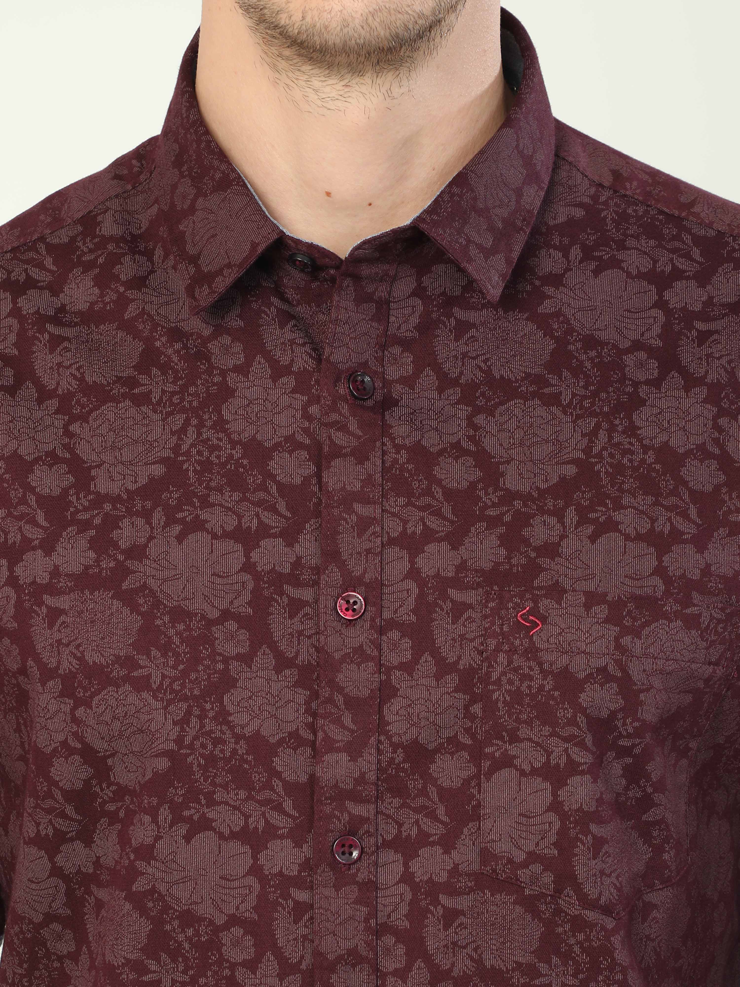 Classic Polo Men's Polo Neck Full Sleeve Slim Fit Cotton Woven Shirt | SO2-38 B-FS-PRT-SF