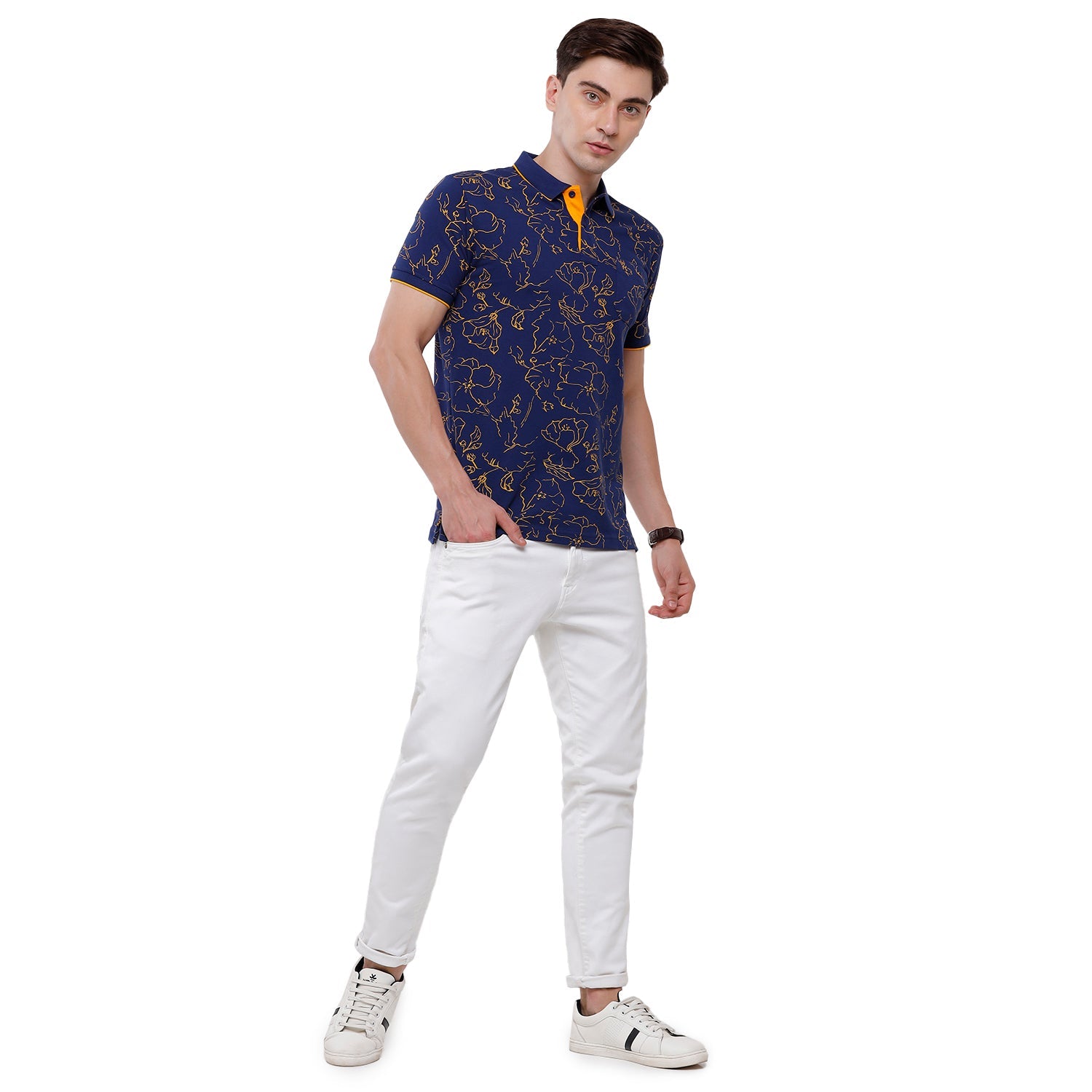 Classic Polo Mens Printed Half Sleeve Slim Fit T-Shirt (BEAU - 136 A SF P) T-shirt Classic Polo 