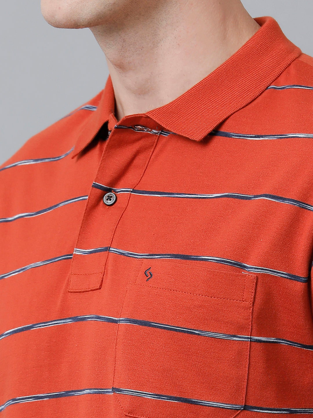 Classic Polo Men's Cotton Half Sleeve Striped Authentic Fit Polo Neck Red Color T-Shirt | Nexon - 03 B