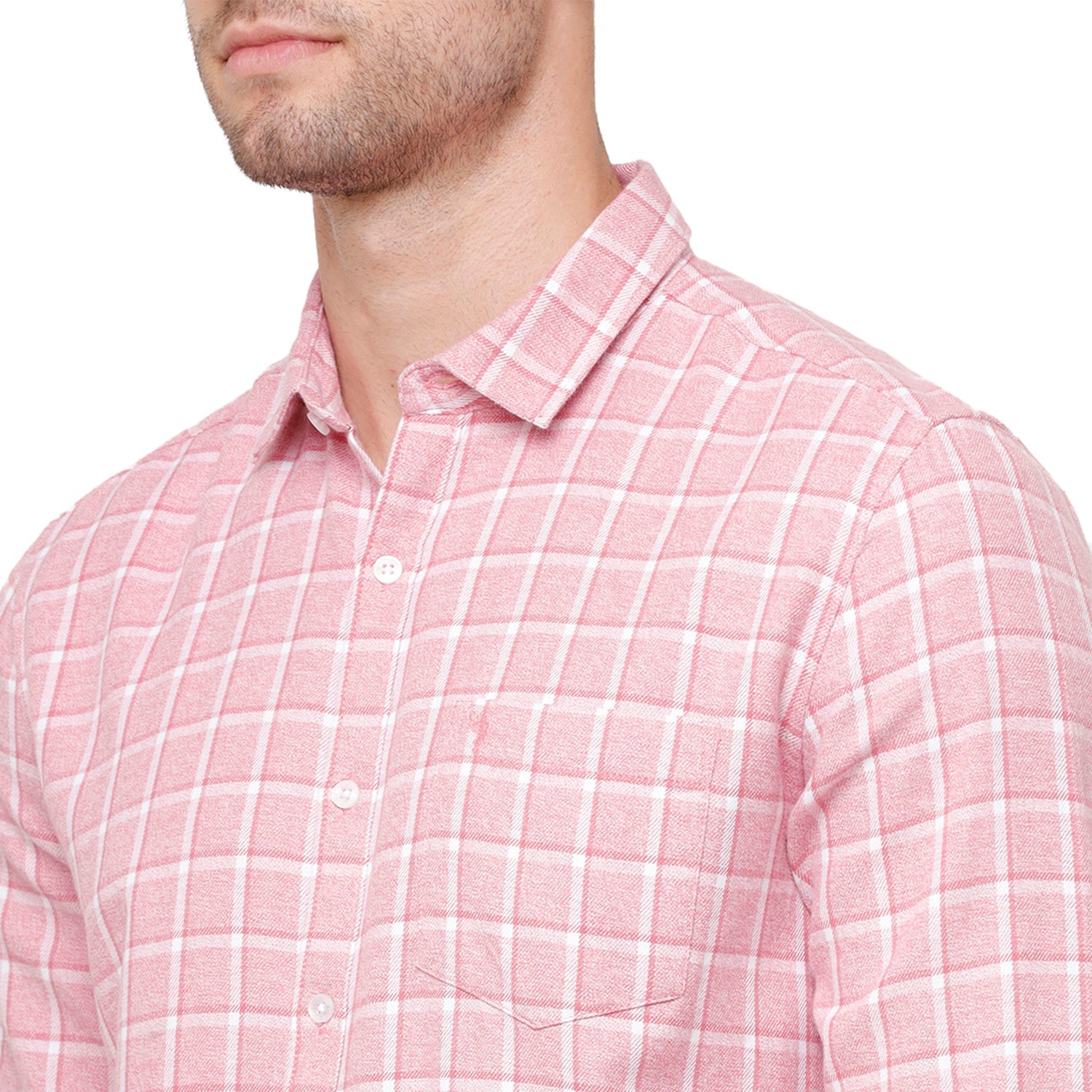Swiss Club Men's Pink Checkered Slim Fit Casual Half Sleeve Shirt - S-SC-89 B Shirts Swiss Club 