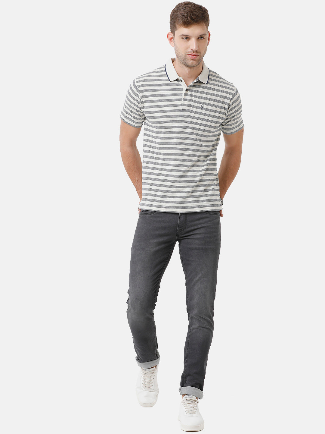 Classic Polo Mens Cotton Striped Half Sleeve Authentic Fit Polo Neck Multicolor T-Shirt | F.Flash 06