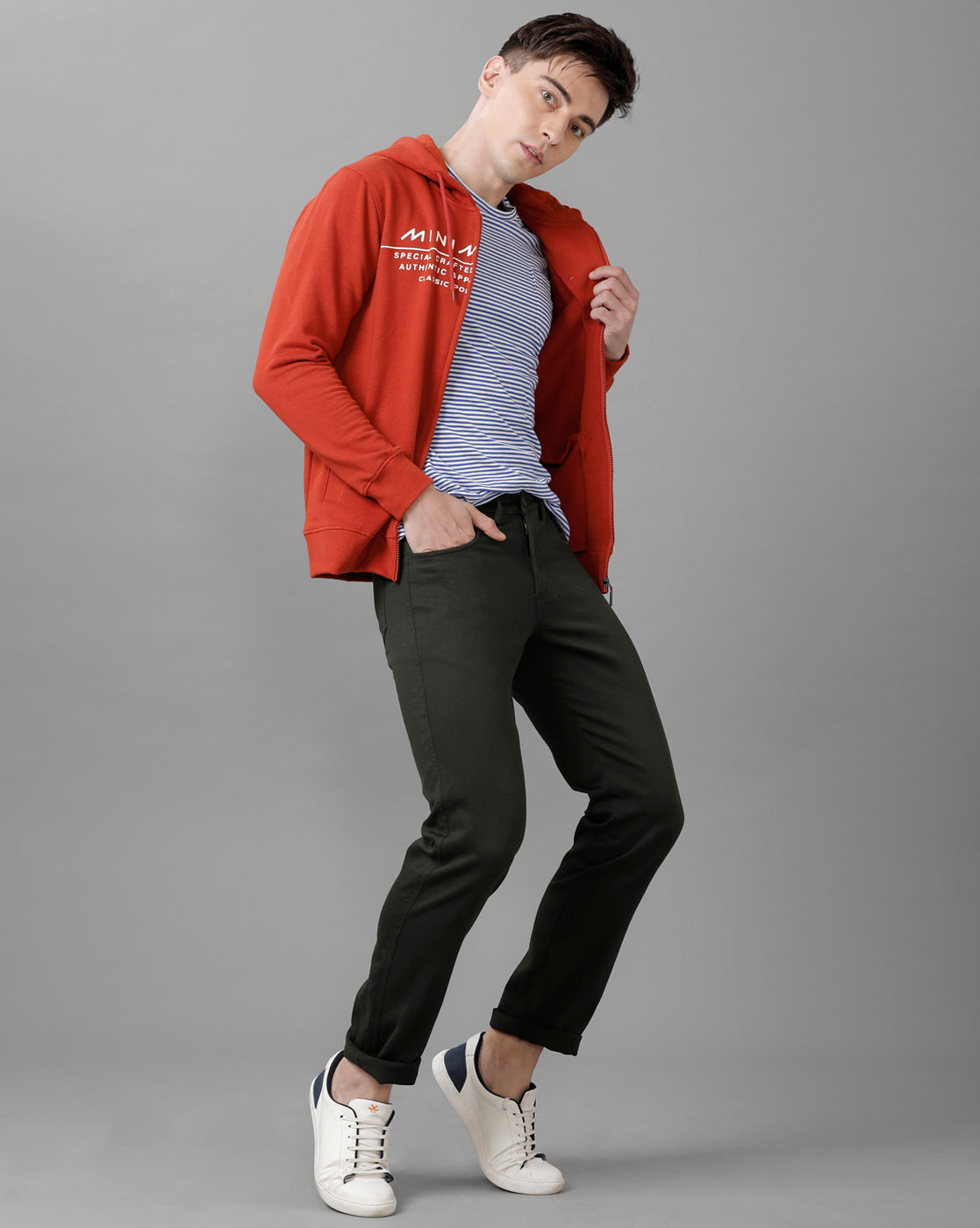 Classic Polo Mens Cotton Printed Full Sleeve Slim Fit Hooded Neck Red Color Sweat Shirt | Cpss 328 B