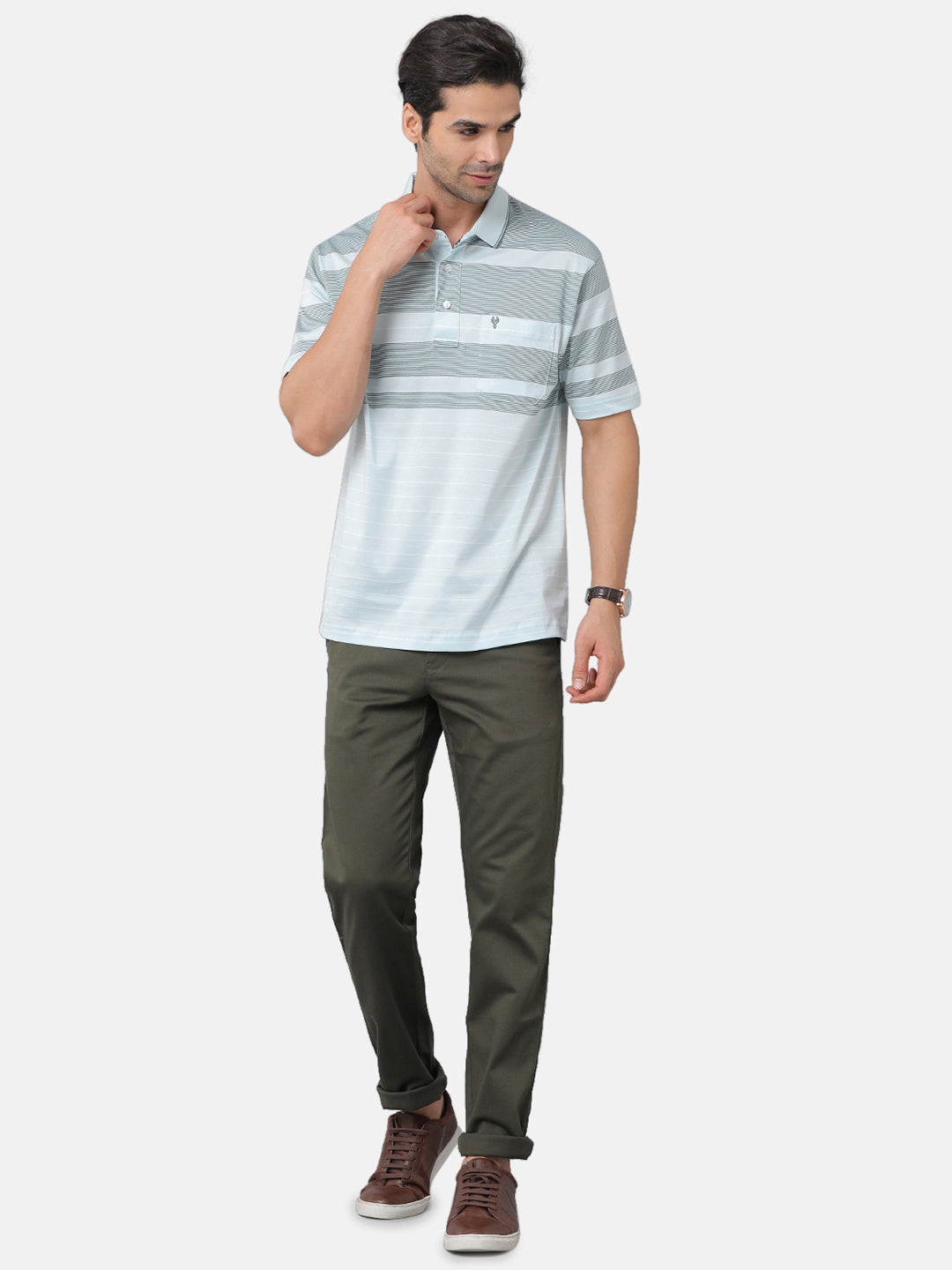 Classic Polo Mens Striped Authentic Fit Polo Neck Multicolor T-Shirt | Ultimo-273A