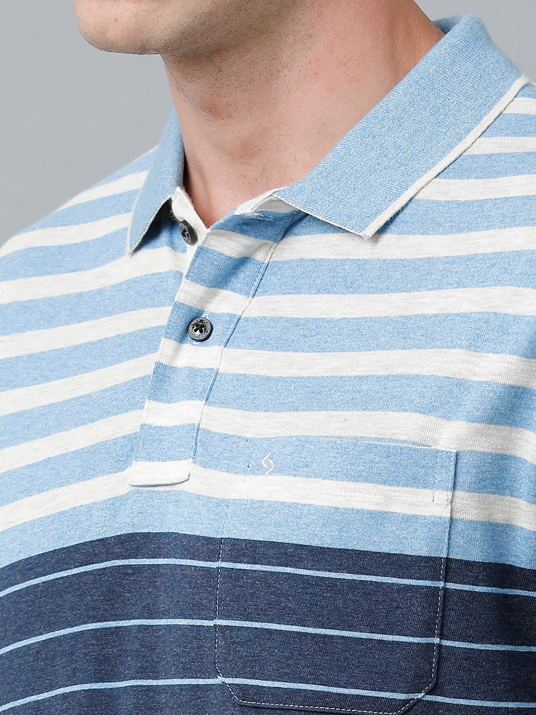 Classic Polo Men's Cotton Blend Half Sleeve Striped Authentic Fit Polo Neck Multicolor Color T-Shirt | Mel - 228 A