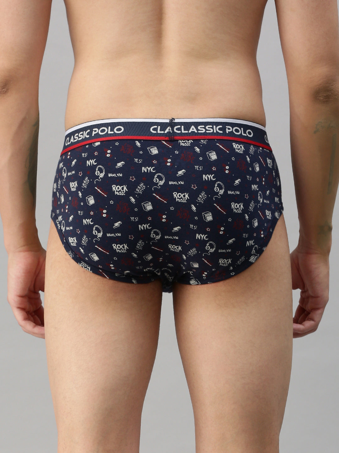 Classic Polo Men's Modal Printed Brief | Scarce - Blue
