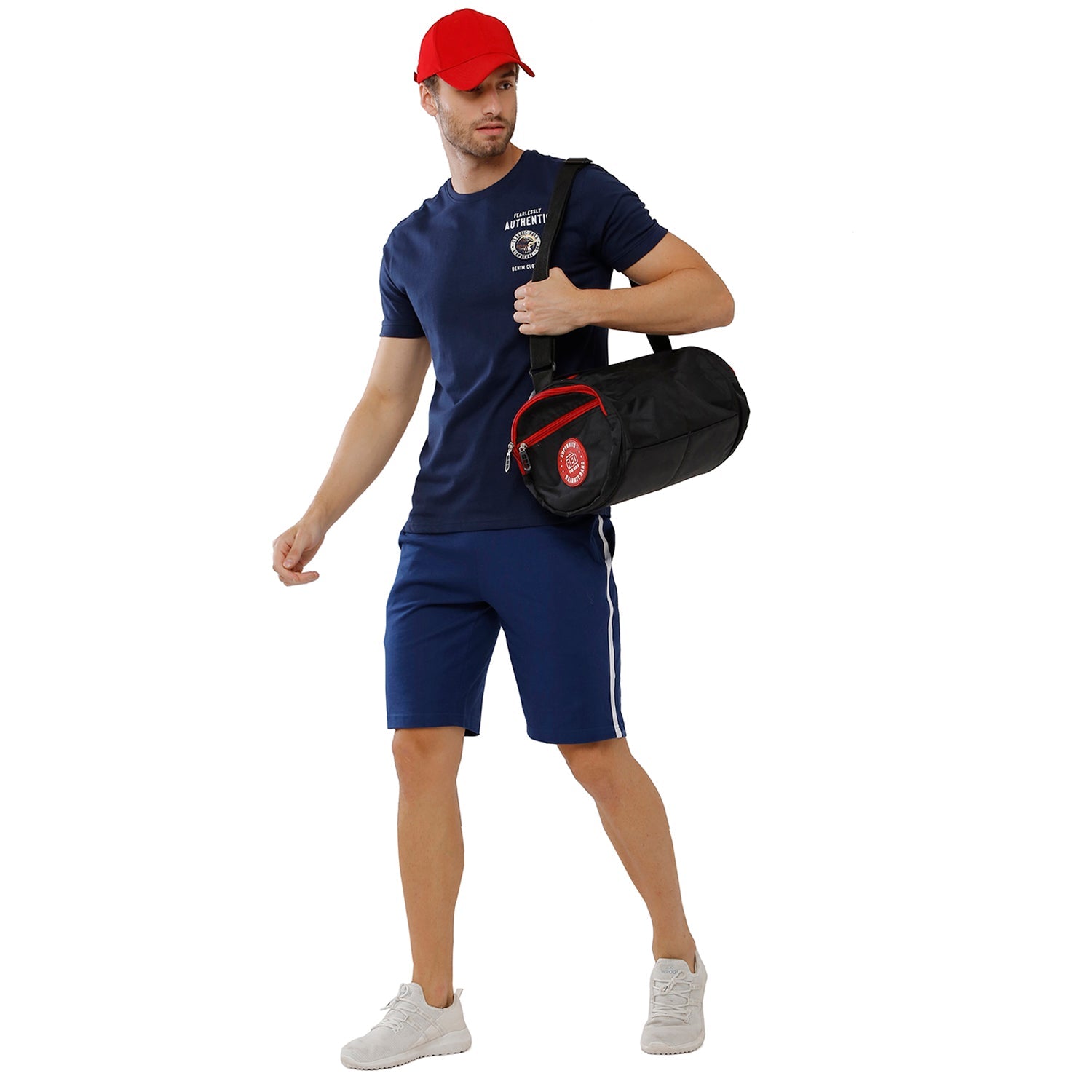 Classic Polo Mens Cotton Slim Fit Crew Neck Blue Color T-Shirt - Baleno 407 A T-shirt Classic Polo 