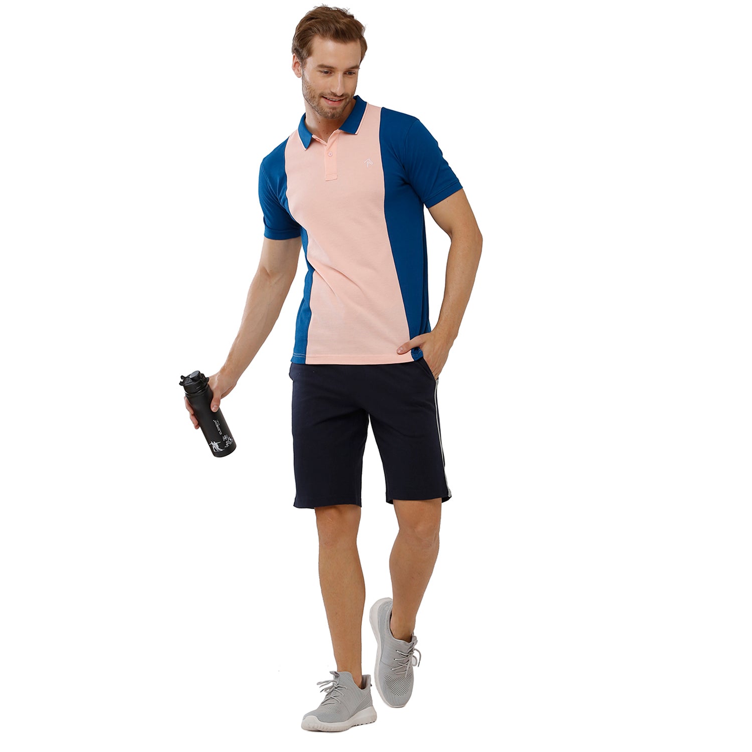 Classic Polo Bro Mens 100% Cotton Color Block Half Sleeve Slim Fit Polo Neck Multicolor T-Shirt (BRP - 330 B SF P) Classic Polo 