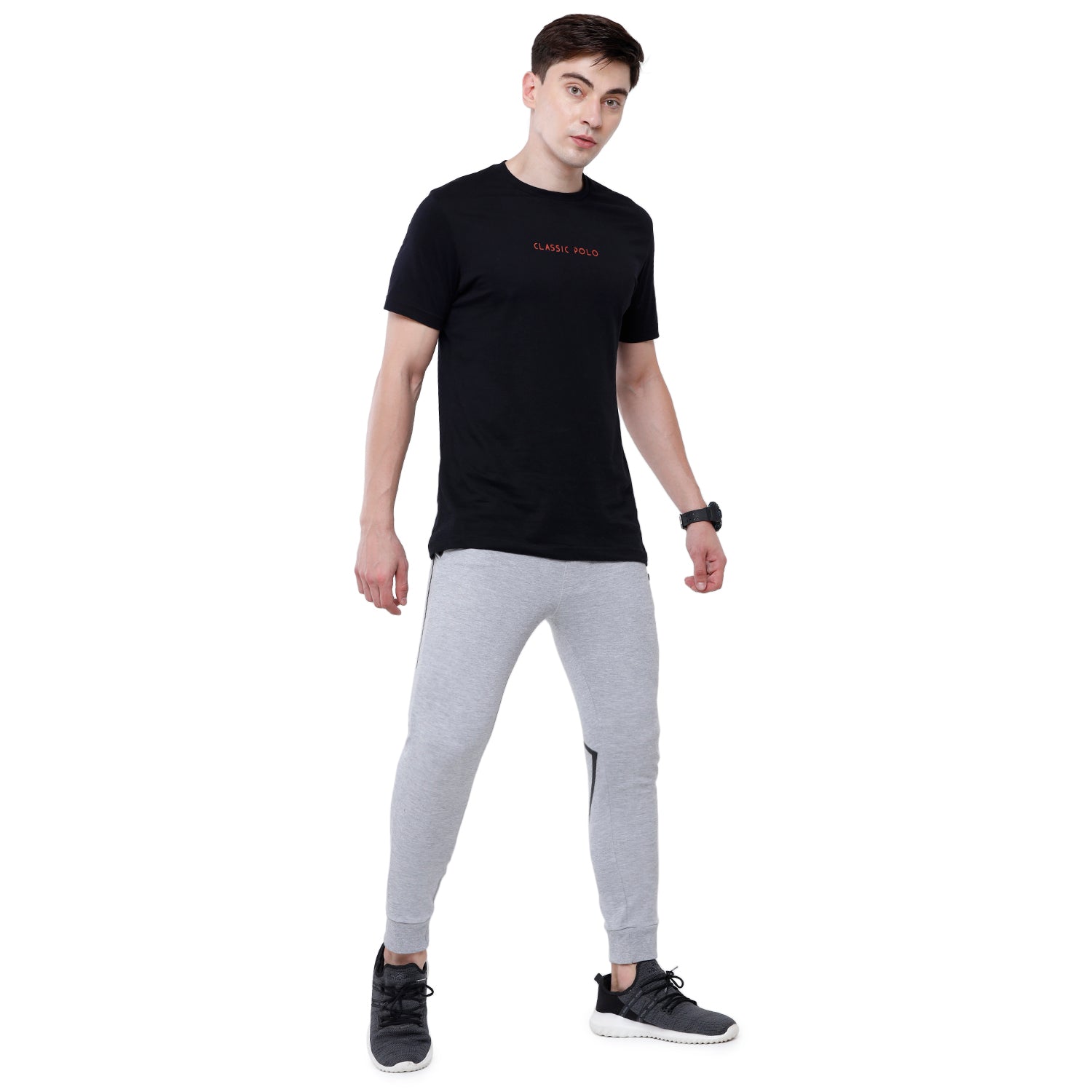 Classic Polo Men's White Solid Mélange Slim Fit Comfy Jogger Pant - Gioz-01 B Track Pants Classic Polo 