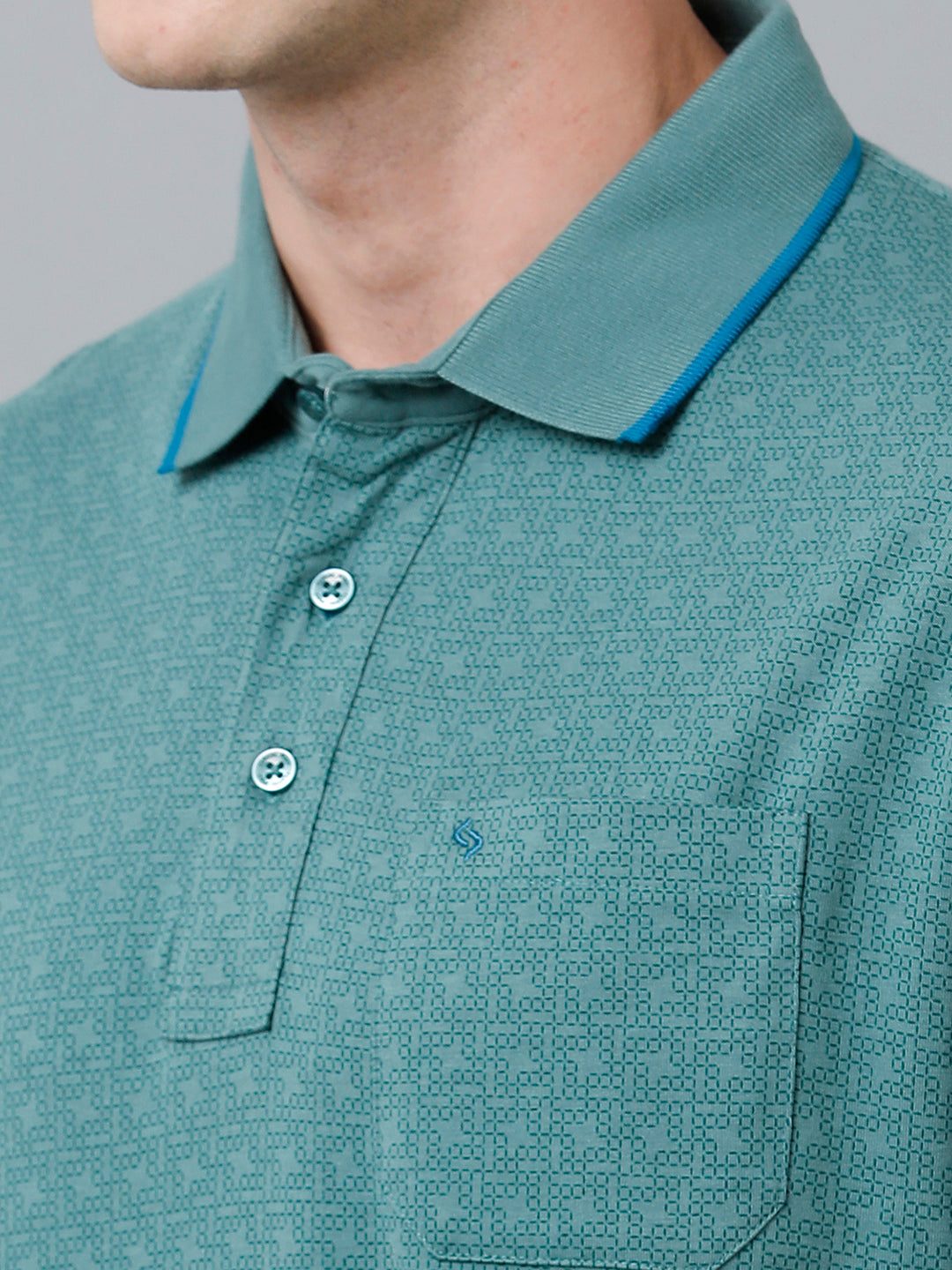 Classic Polo Men's Cotton Half Sleeve Printed Authentic Fit Polo Neck Green Color T-Shirt | Carve Polo - 07 B