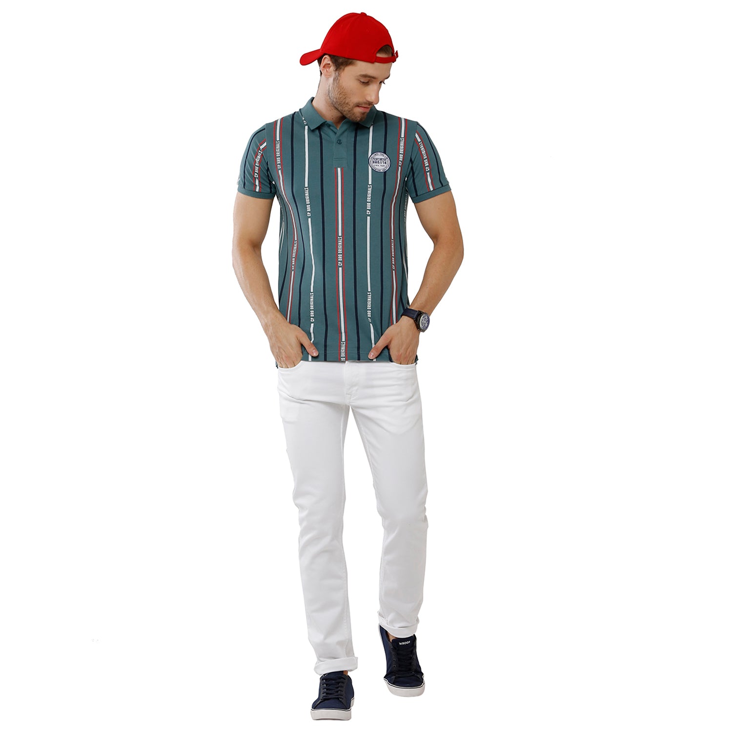 Classic Polo Bro Mens 100% Cotton Striped Half Sleeve Slim Fit Polo Neck Grey Color T-Shirt (BRP - 324 B SF P) Classic Polo 
