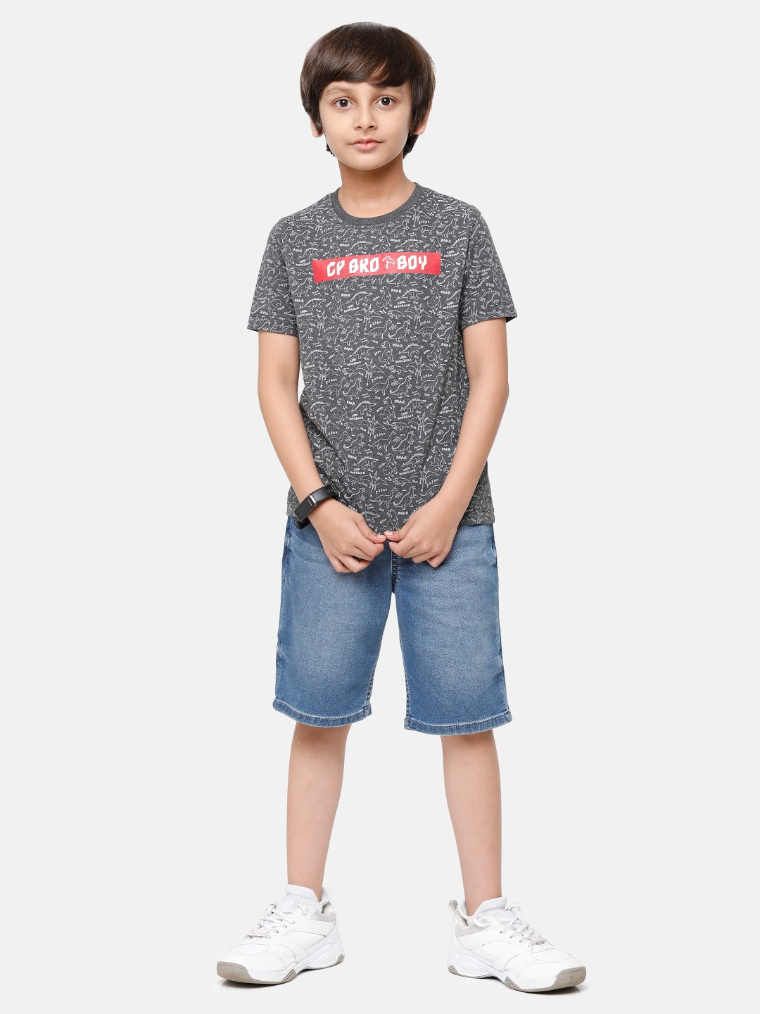 CP Boys Poly Printed Slim Fit Green Round Neck T-Shirt T-shirt Classic Polo 