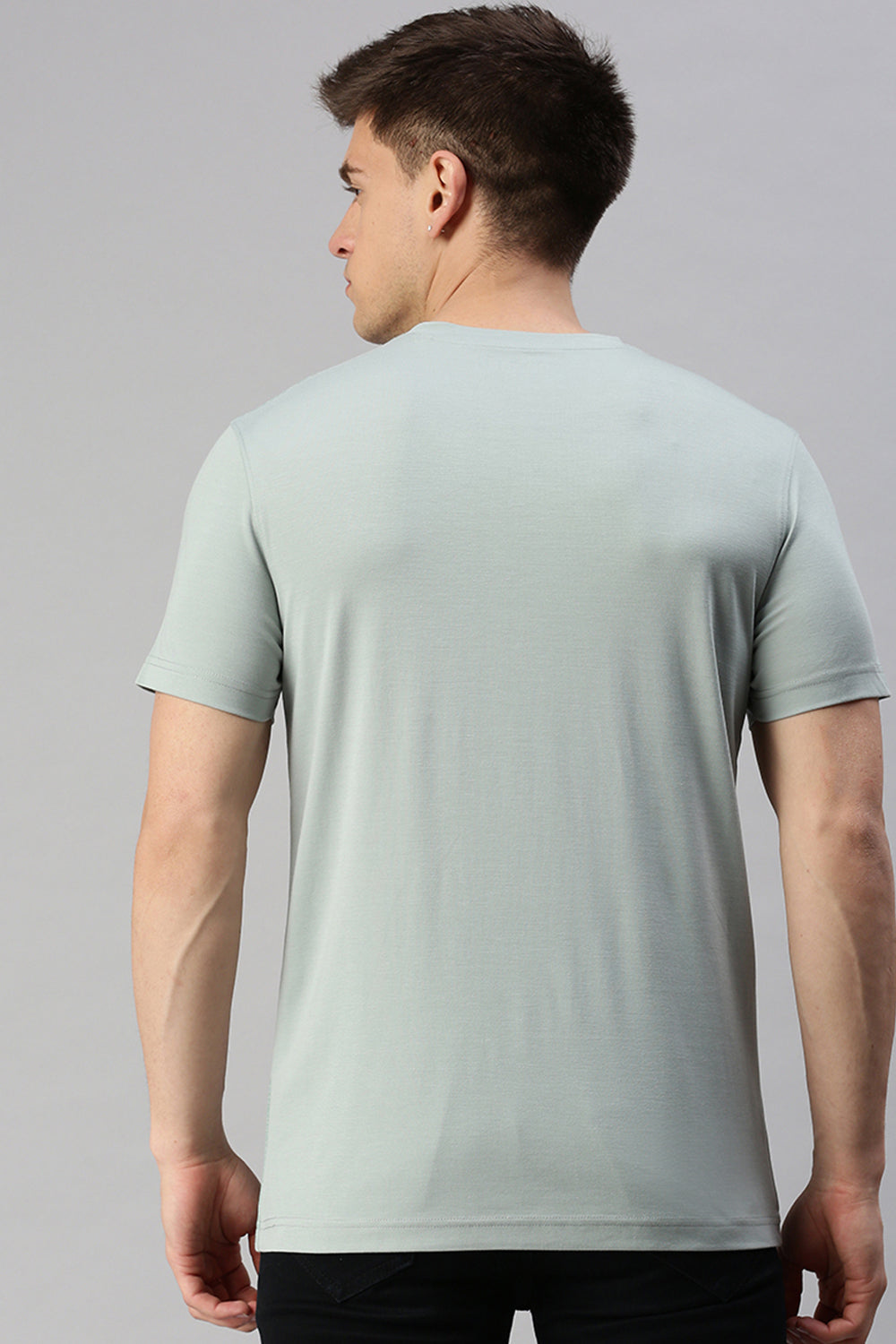 CP BRO Men's Cotton Half Sleeve Printed Slim Fit Crew Neck Grey Color T-Shirt | Brcn - 538