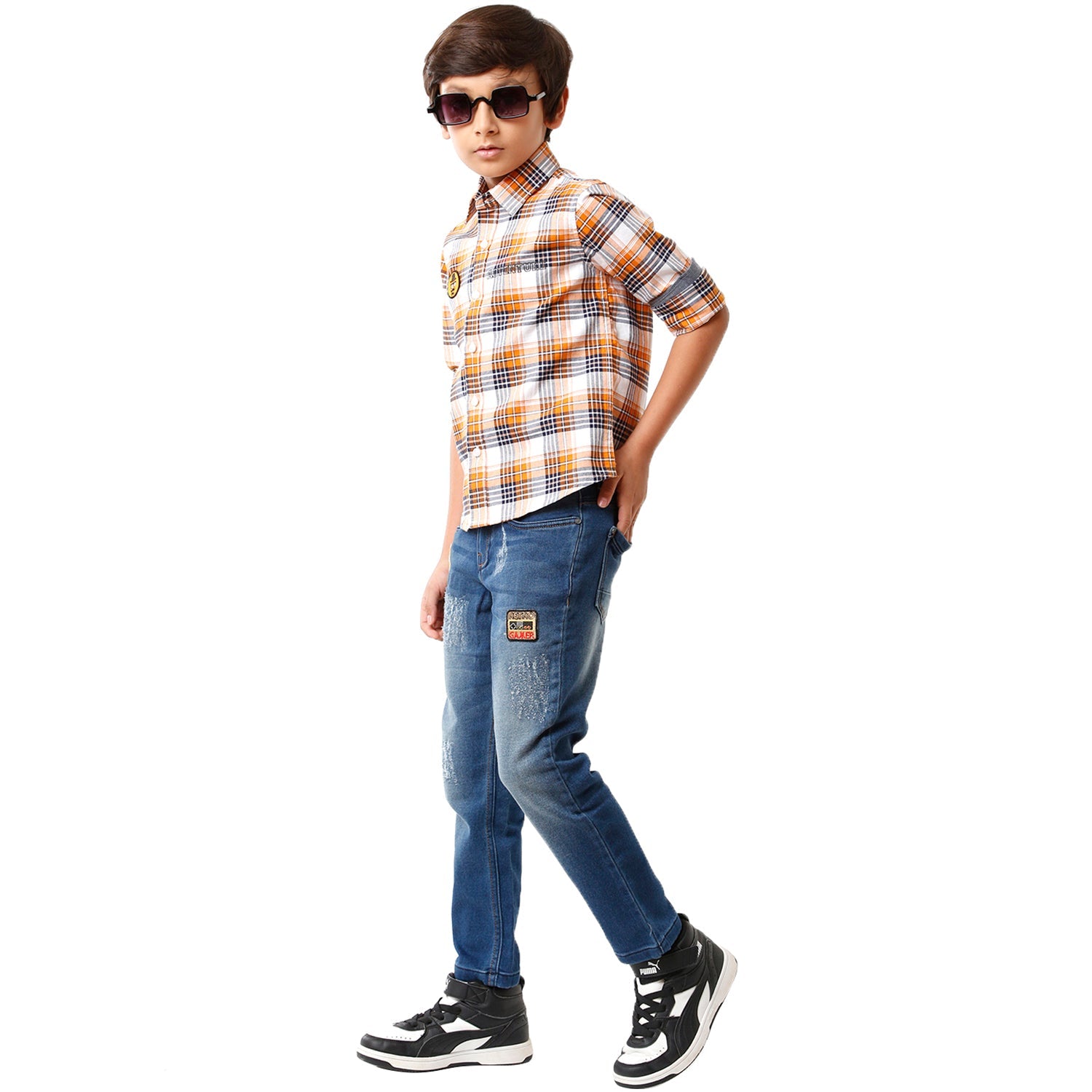 Classic Polo Bro Boys Checked Full Sleeve Slim Fit Multicolor Shirt - BBSH S2 23 B Shirts Classic Polo 