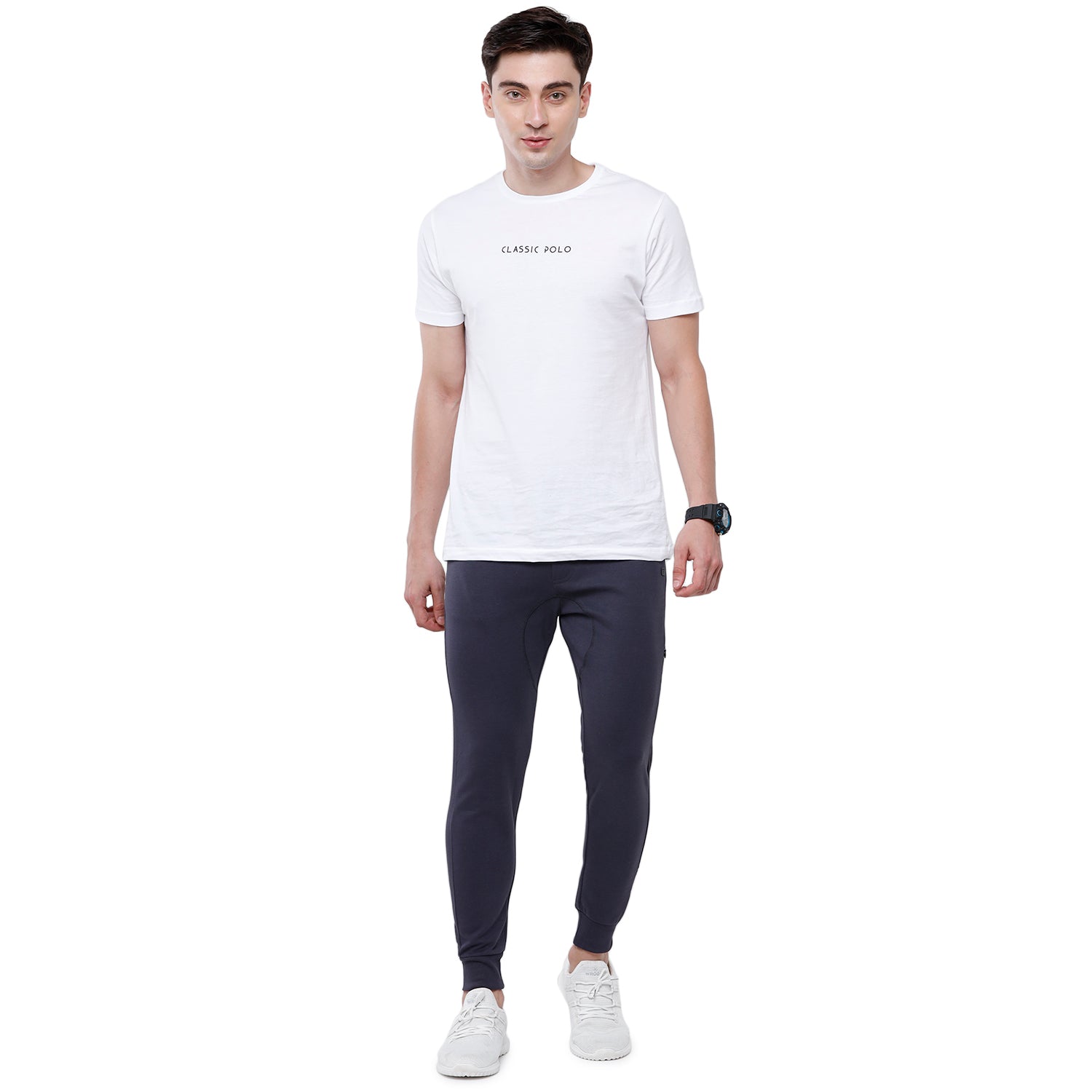 Classic Polo Men's India Ink Solid Mélange Slim Fit Stylish Jogger Pant - Gioz-03 B Track Pants Classic Polo 
