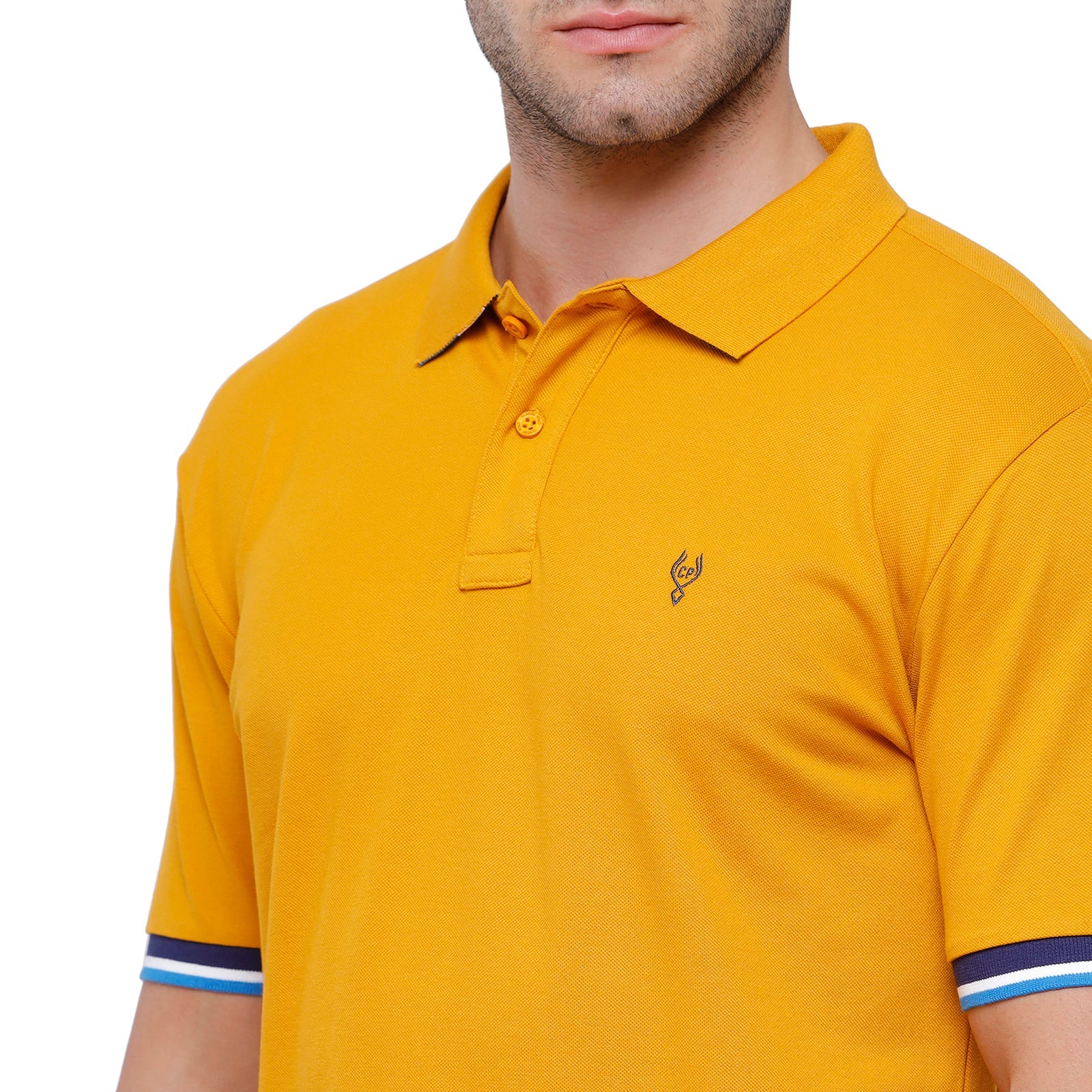 Classic polo Men's Yellow Lycra Cotton Stretch Polo Slim Fit T-Shirt - Tarte G.Yellow T-shirt Classic Polo 