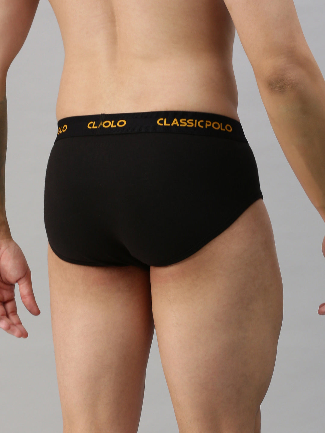 Classic Polo Men's Modal Solid Briefs | Scarce - White & Black (Pack of 2)