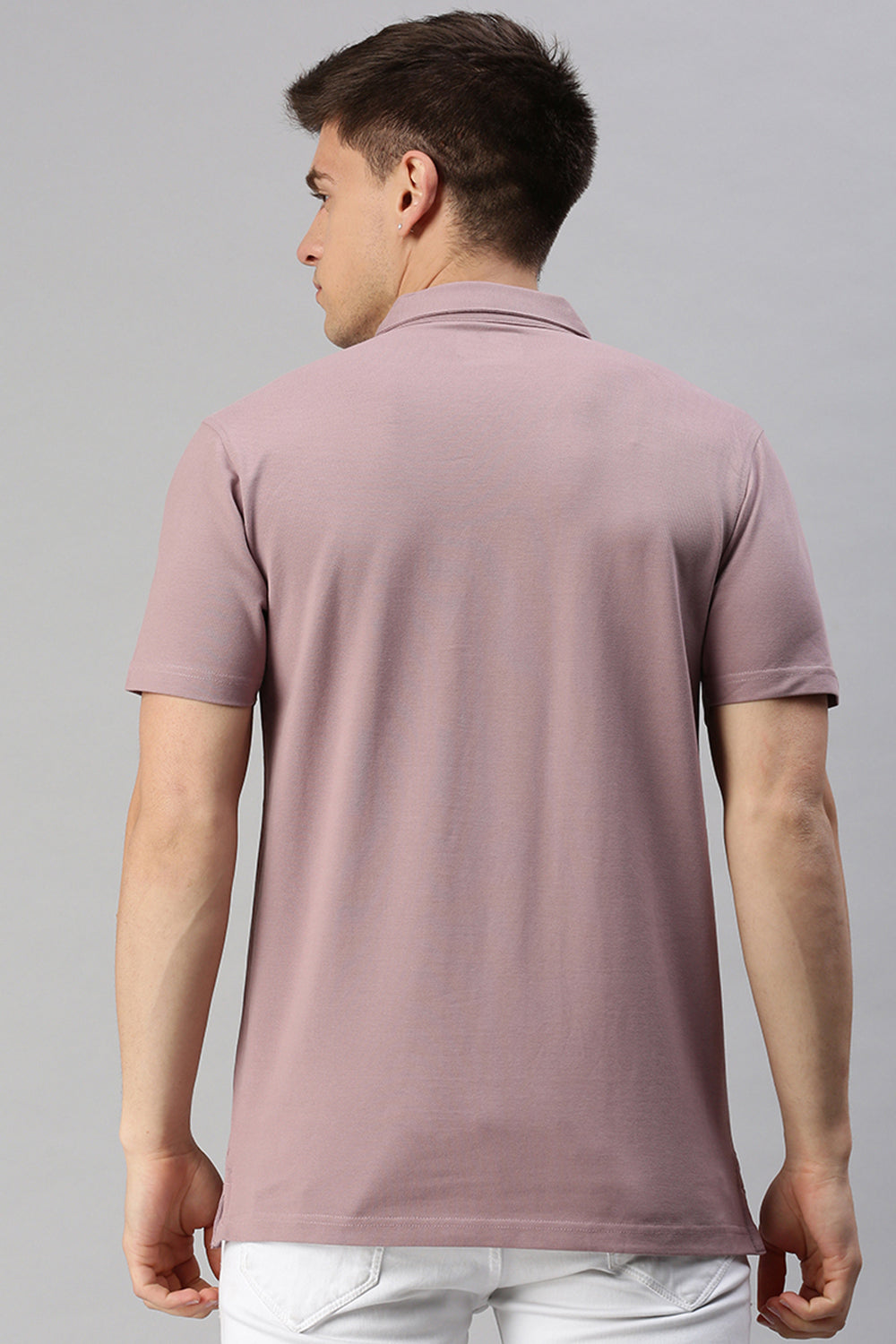 Classic Polo Men's Cotton Half Sleeve Printed Slim Fit Polo Neck Pink Color T-Shirt | Unico - 85 B