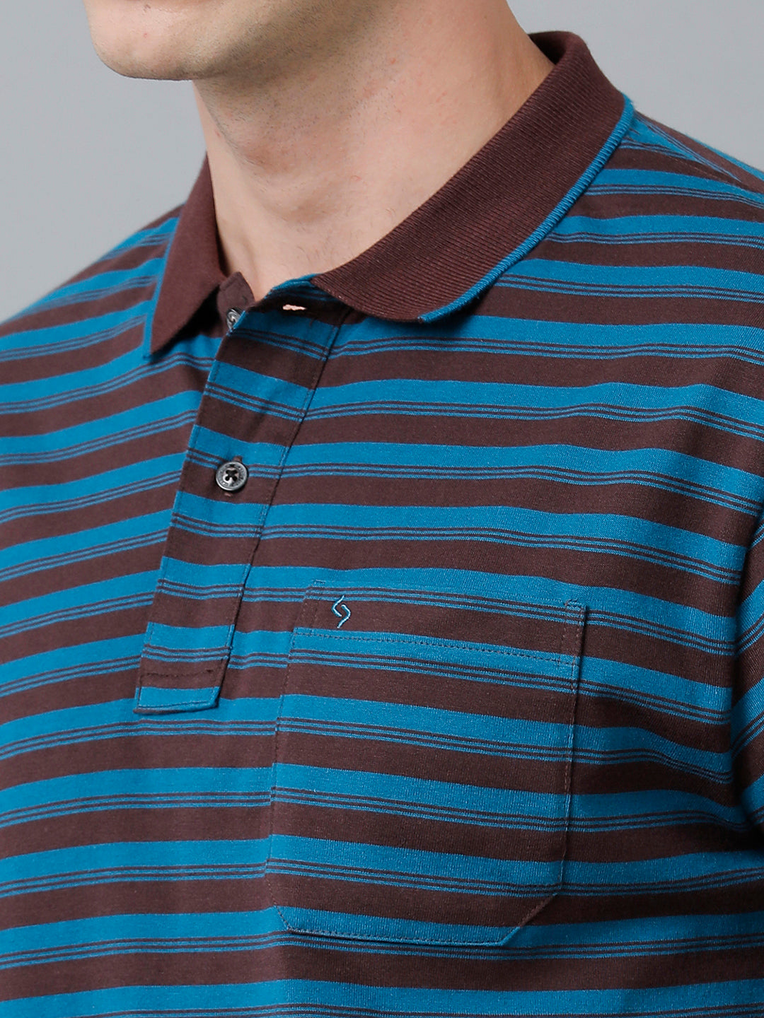 Classic Polo Men's Cotton Half Sleeve Striped Authentic Fit Polo Neck Multicolor Color T-Shirt | Feeders - 221 B