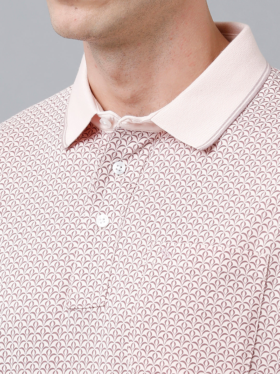 Classic Polo Men's Cotton Half Sleeve Printed Authentic Fit Polo Neck Beige Color T-Shirt | Carve Polo - 03 A