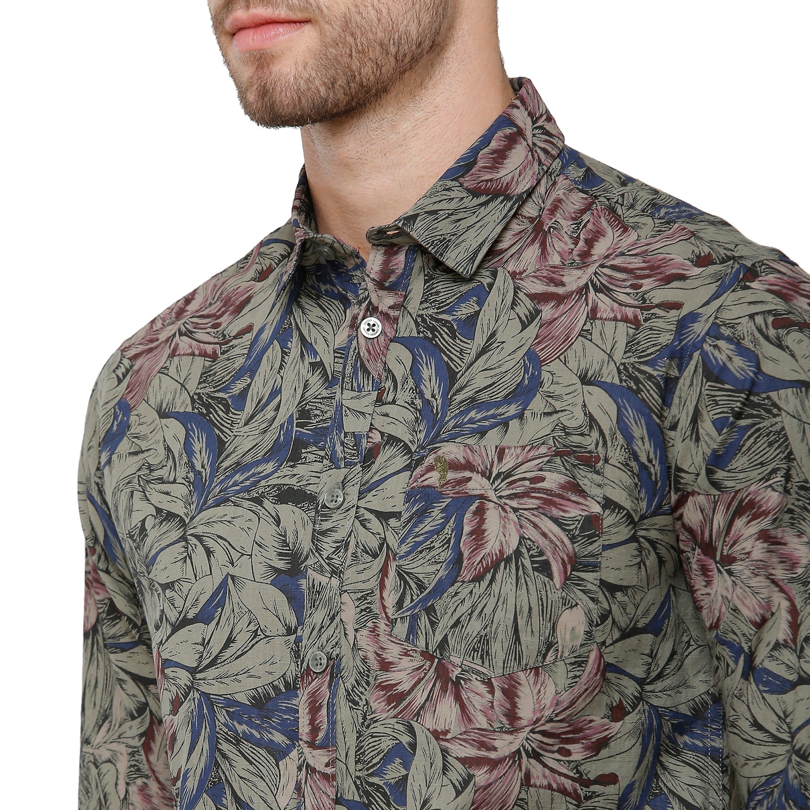 Swiss Club Mens Cotton Printed Slim Fit Green & Blue Colour Woven Shirt - S-SC-121 A Shirts Swiss Club 